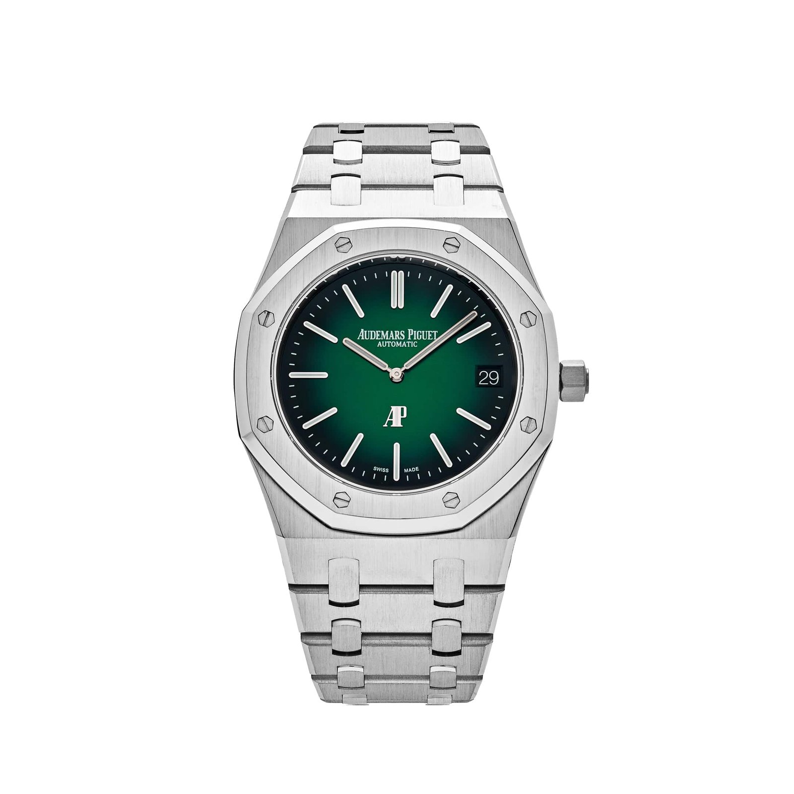 Royal Oak 'Jumbo' Extra-Thin Platinum Green Dial