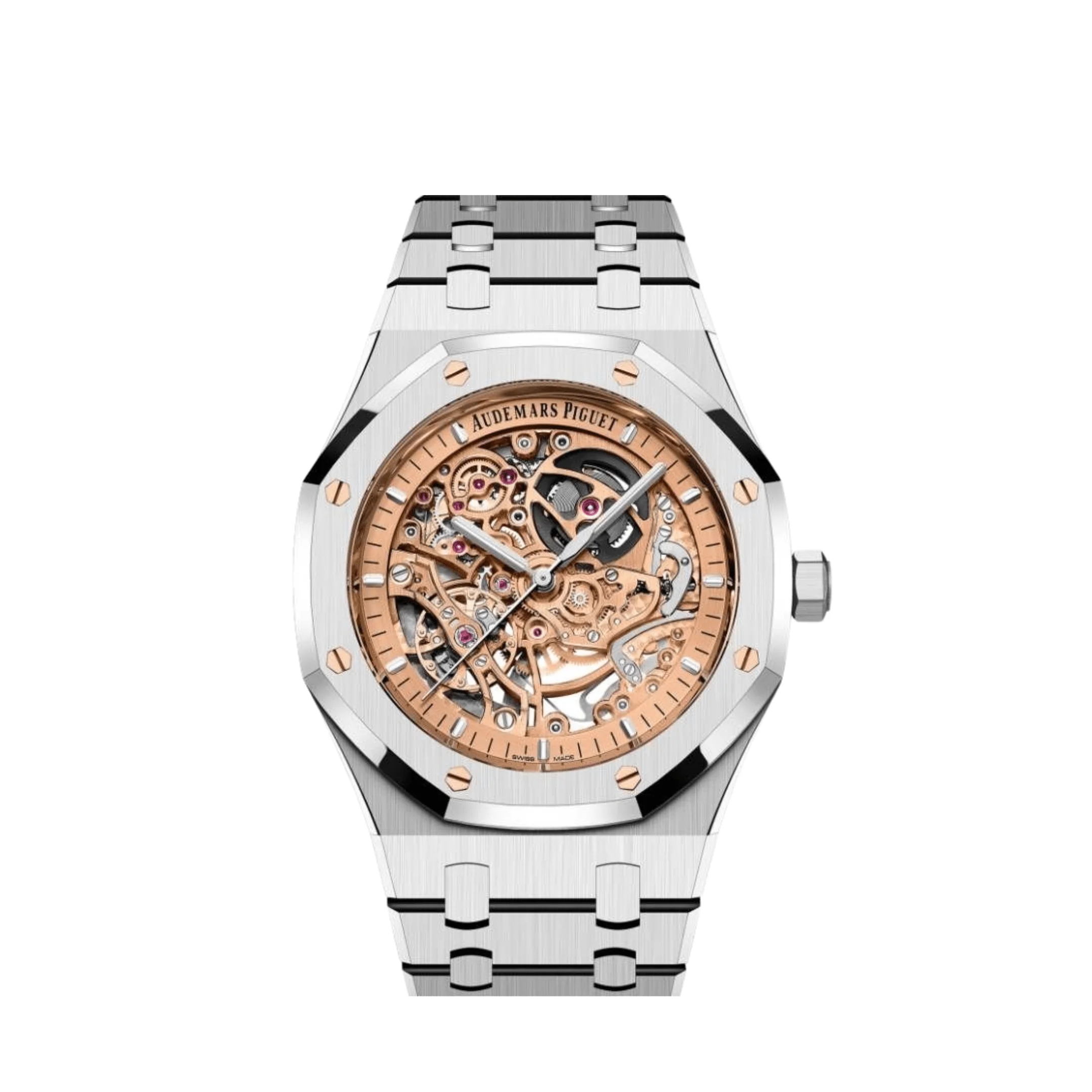 Royal Oak Double Balance Wheel Openworked Steel Pink Gold Dial (2024)