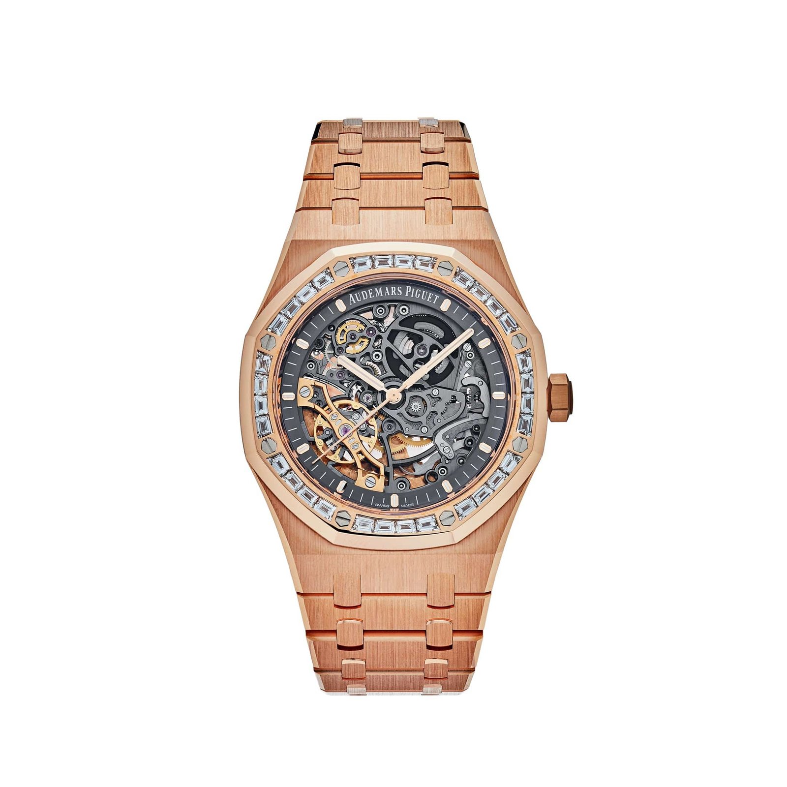 Royal Oak Double Balance Wheel Openworked Rose Gold Baguette Bezel (2021)