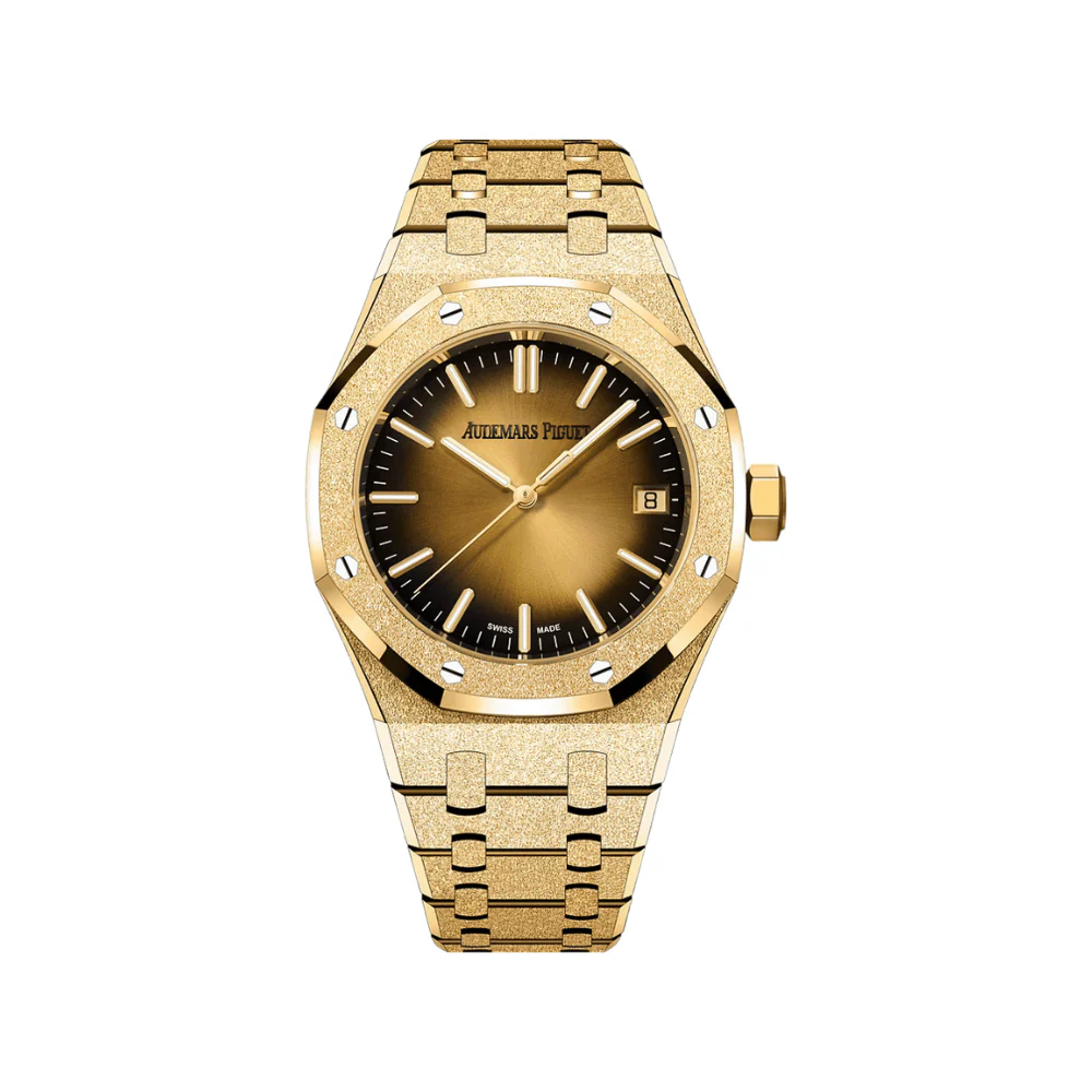 Royal Oak Frosted Yellow Gold Smoked Yellow Dial