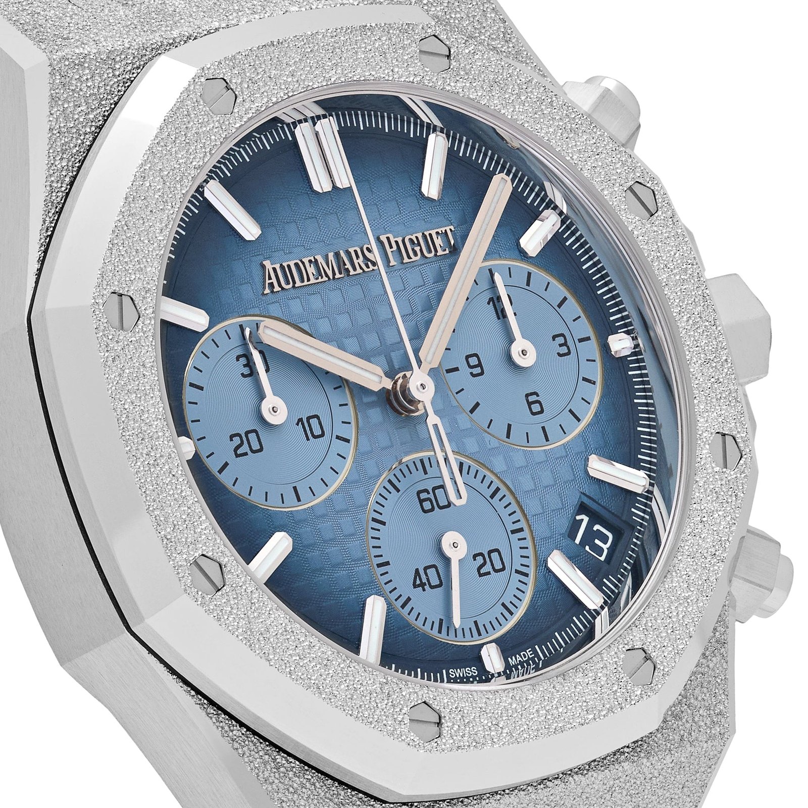 Royal Oak Chronograph Frosted White Gold Blue Dial 3 Royal Oak Chronograph Frosted White Gold Blue Dial - Image 3