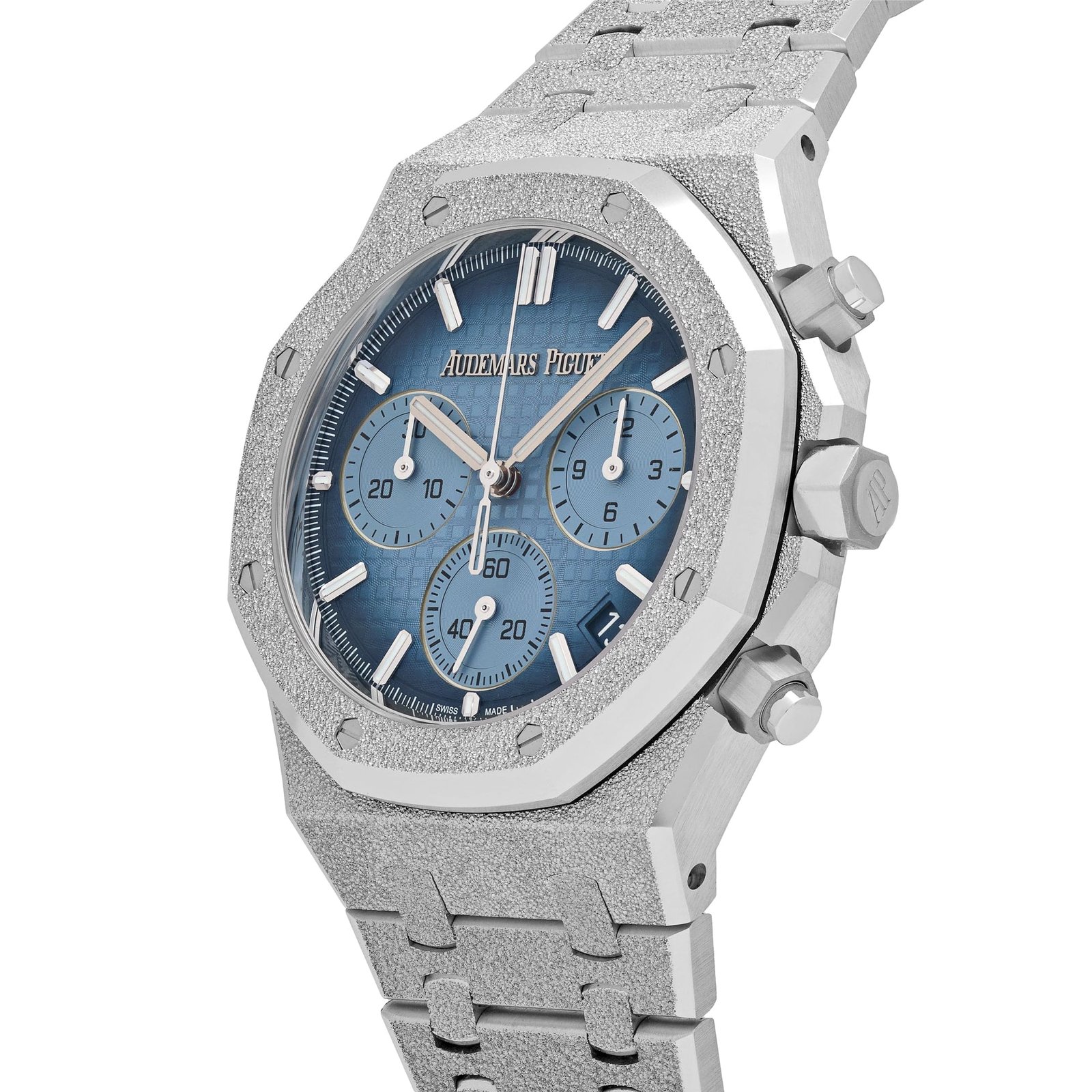 Royal Oak Chronograph Frosted White Gold Blue Dial 5 Royal Oak Chronograph Frosted White Gold Blue Dial - Image 5