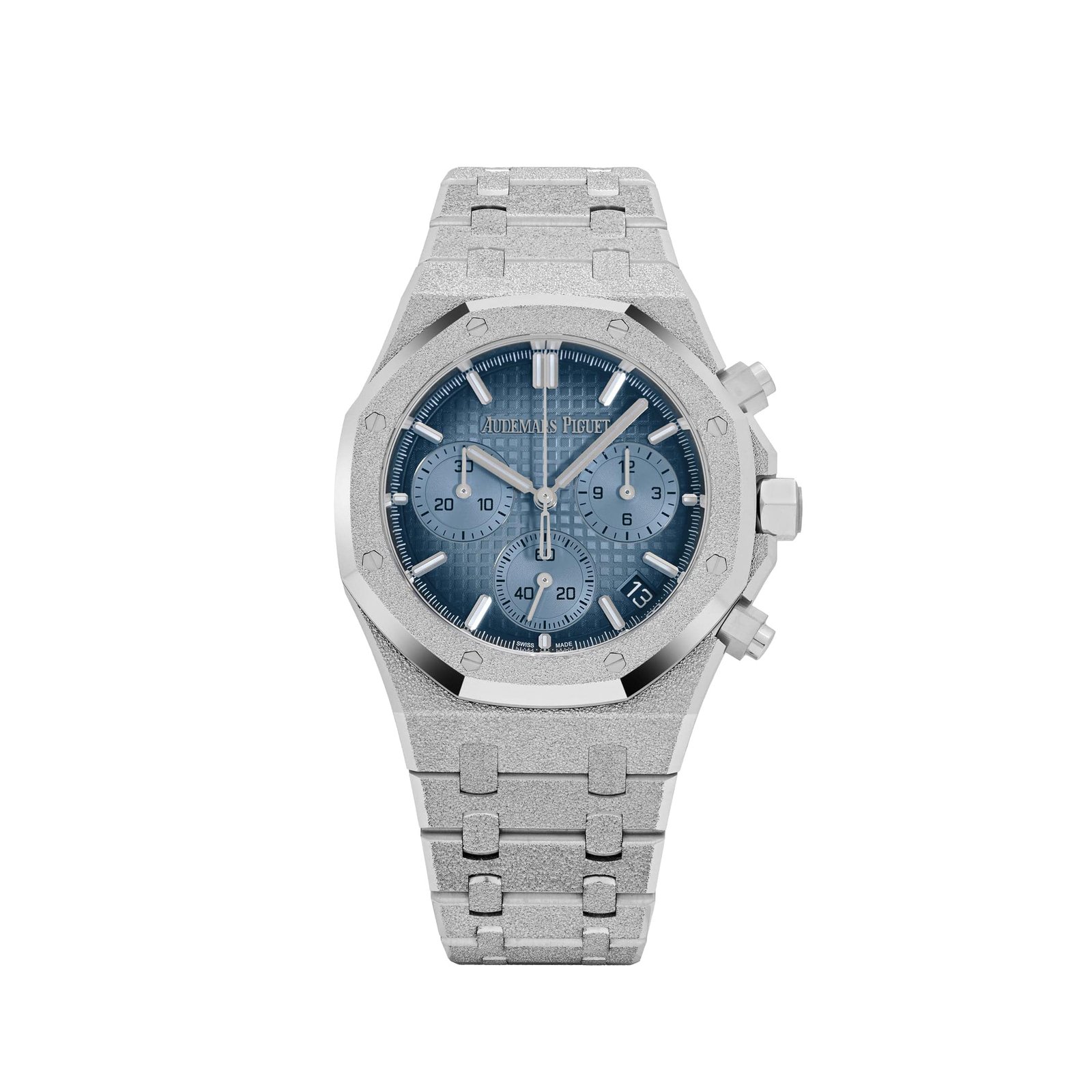 Royal Oak Chronograph Frosted White Gold Blue Dial
