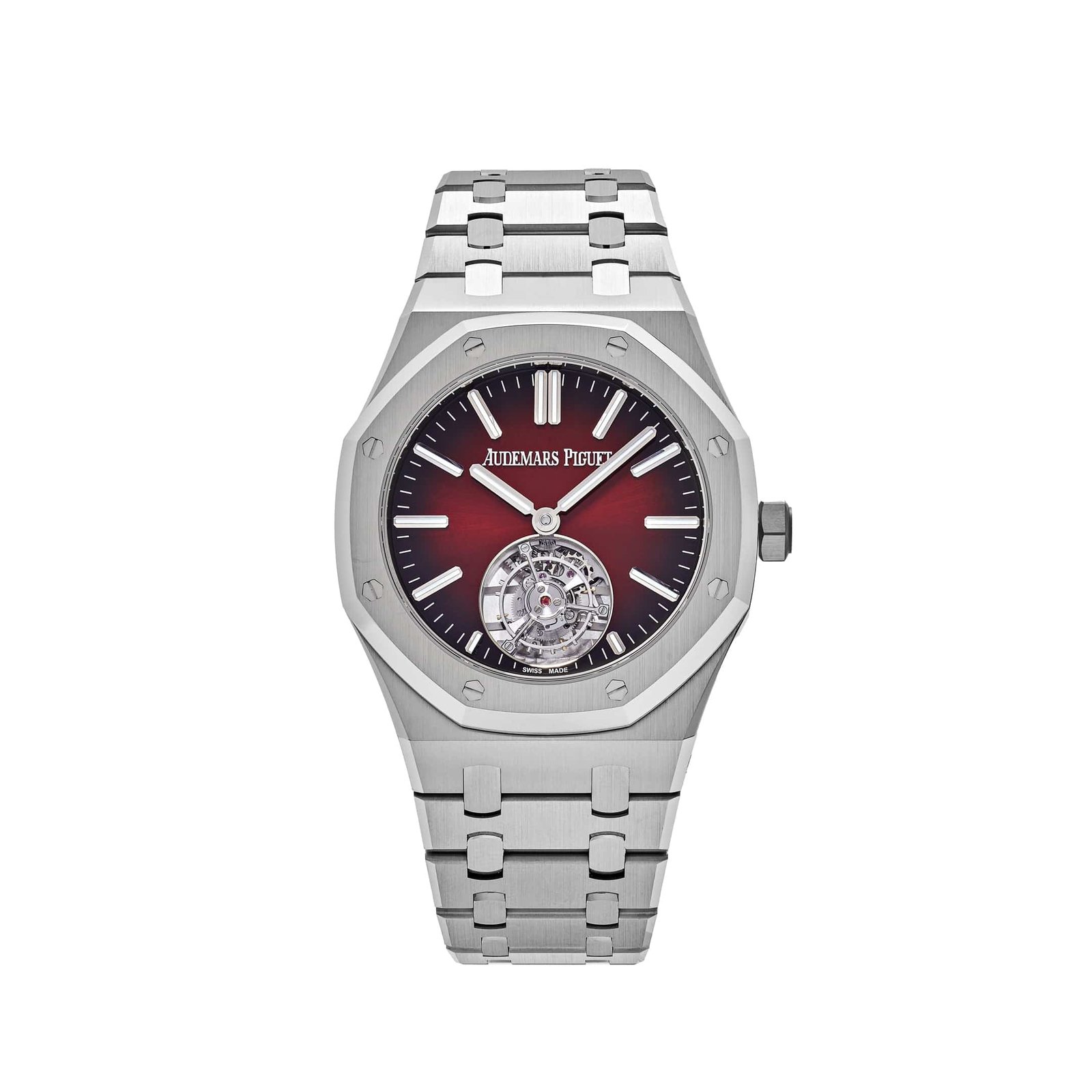 Royal Oak Flying Tourbillon Burgundy Dial Stainless Steel