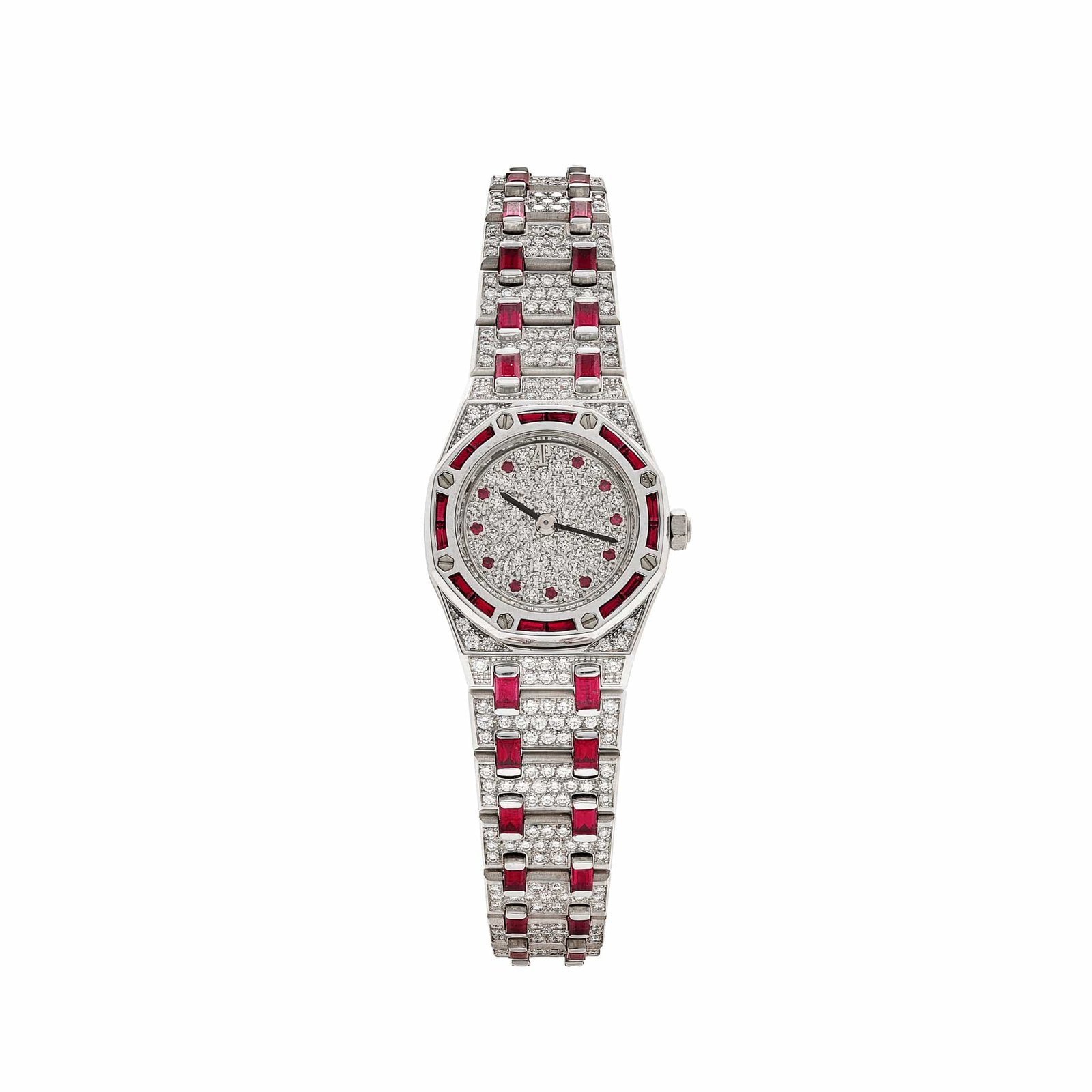 Royal Oak Ladies Vintage White Gold Diamond & Ruby Quartz (1997)