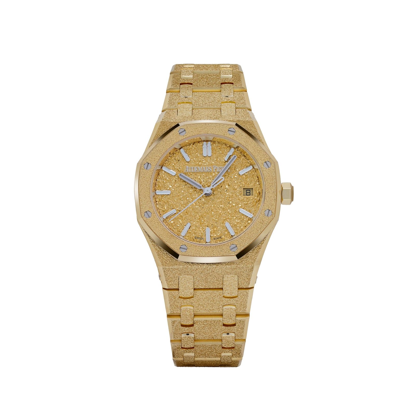 Royal Oak Frosted Yellow Gold Crystal Sand Dial