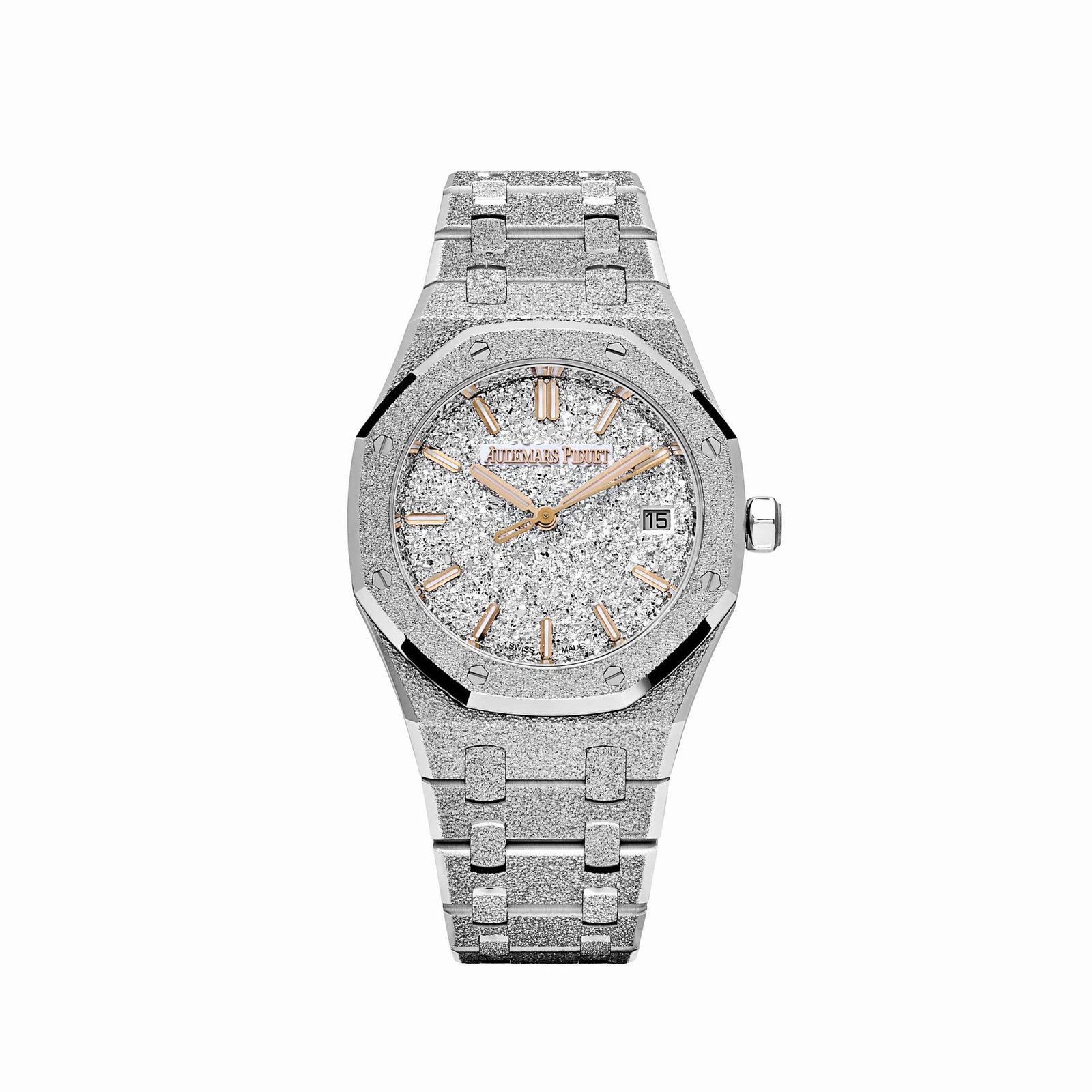 Royal Oak Frosted White Gold Crystal Sand Dial (2025)
