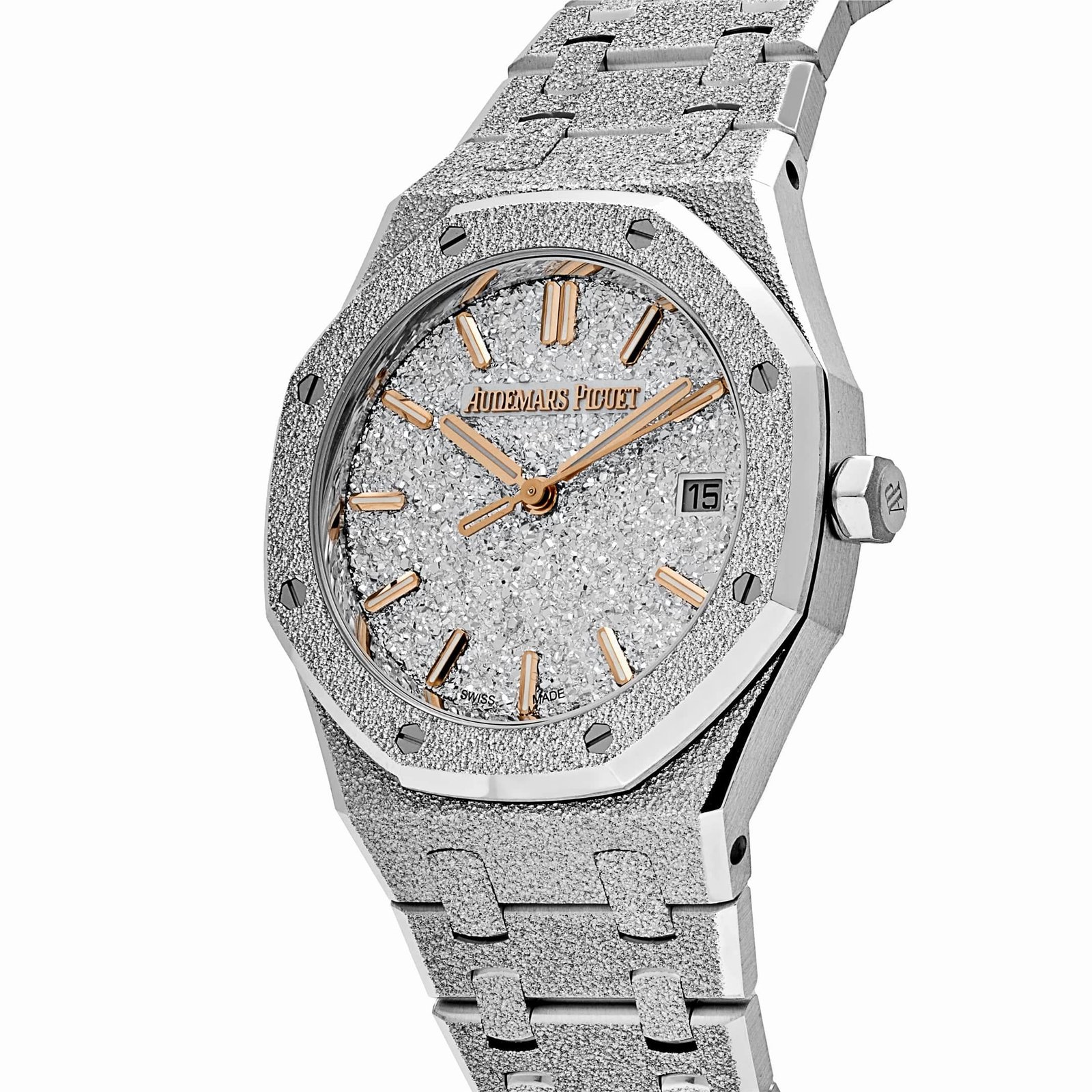 Royal Oak Frosted White Gold Crystal Sand Dial (2025) 2 Royal Oak Frosted White Gold Crystal Sand Dial (2025) - Image 2