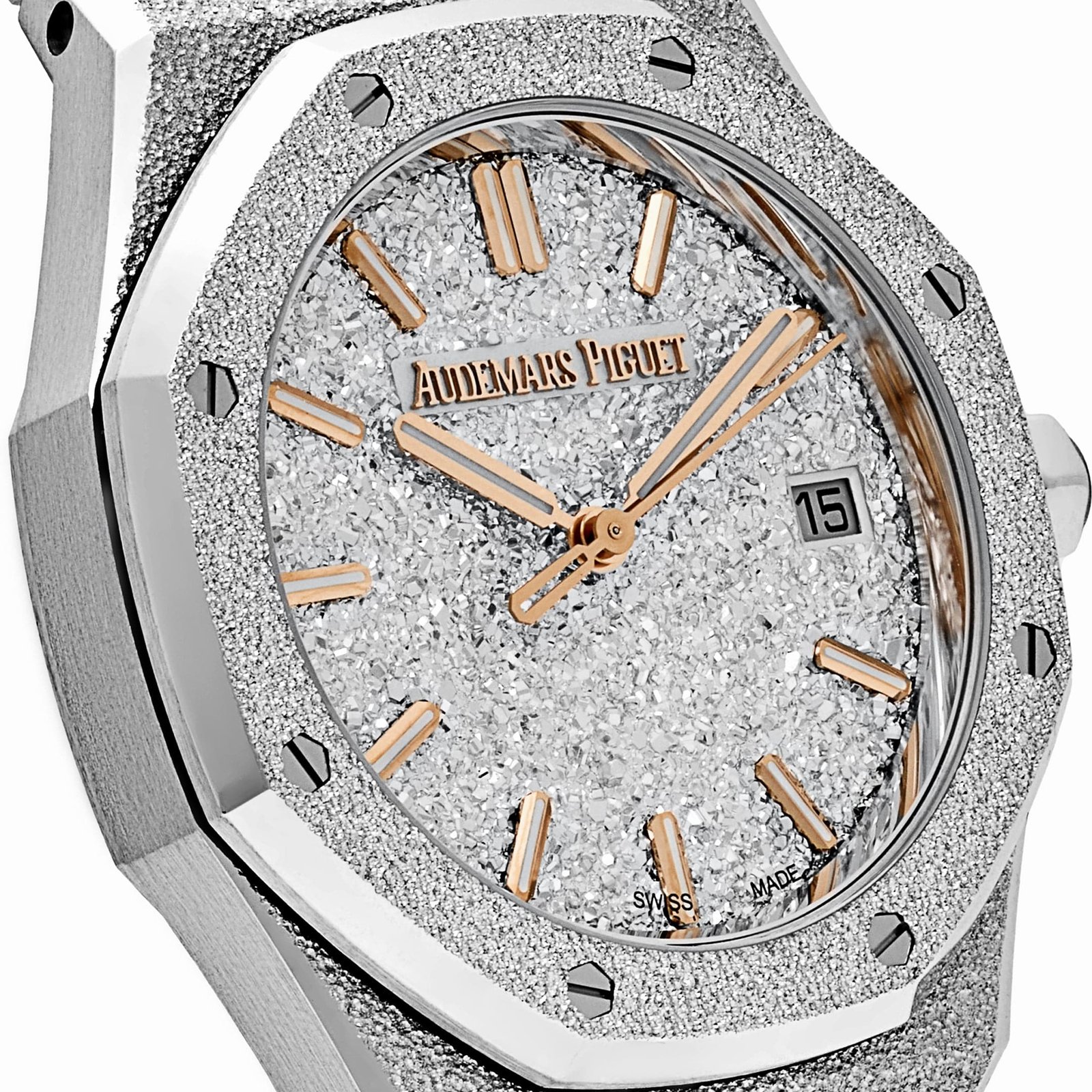 Royal Oak Frosted White Gold Crystal Sand Dial (2025) 4 Royal Oak Frosted White Gold Crystal Sand Dial (2025) - Image 4
