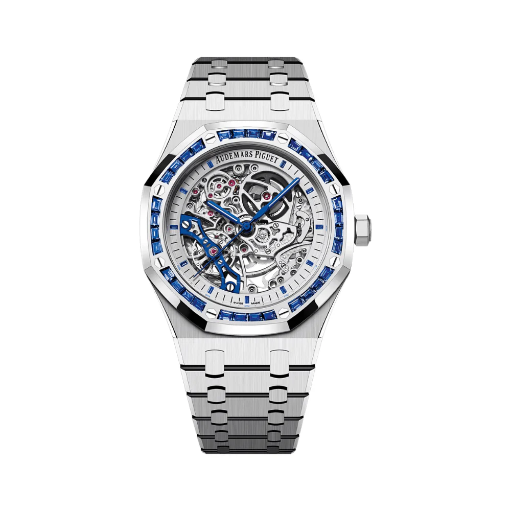 Royal Oak Double Balance Wheel Openworked White Gold Sapphire Bezel Japan Edition