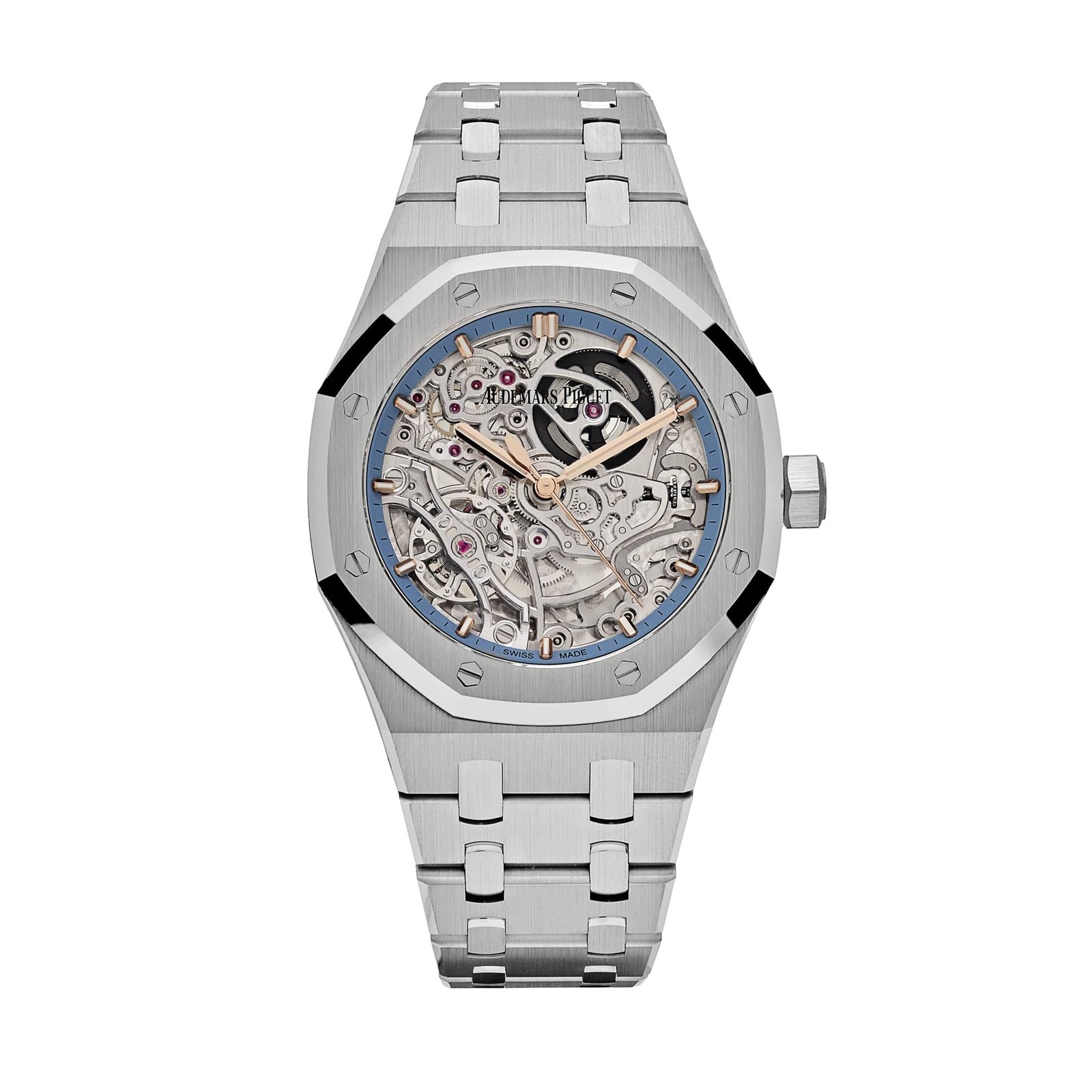 Royal Oak Double Balance Wheel Openworked White Gold Blue Bezel