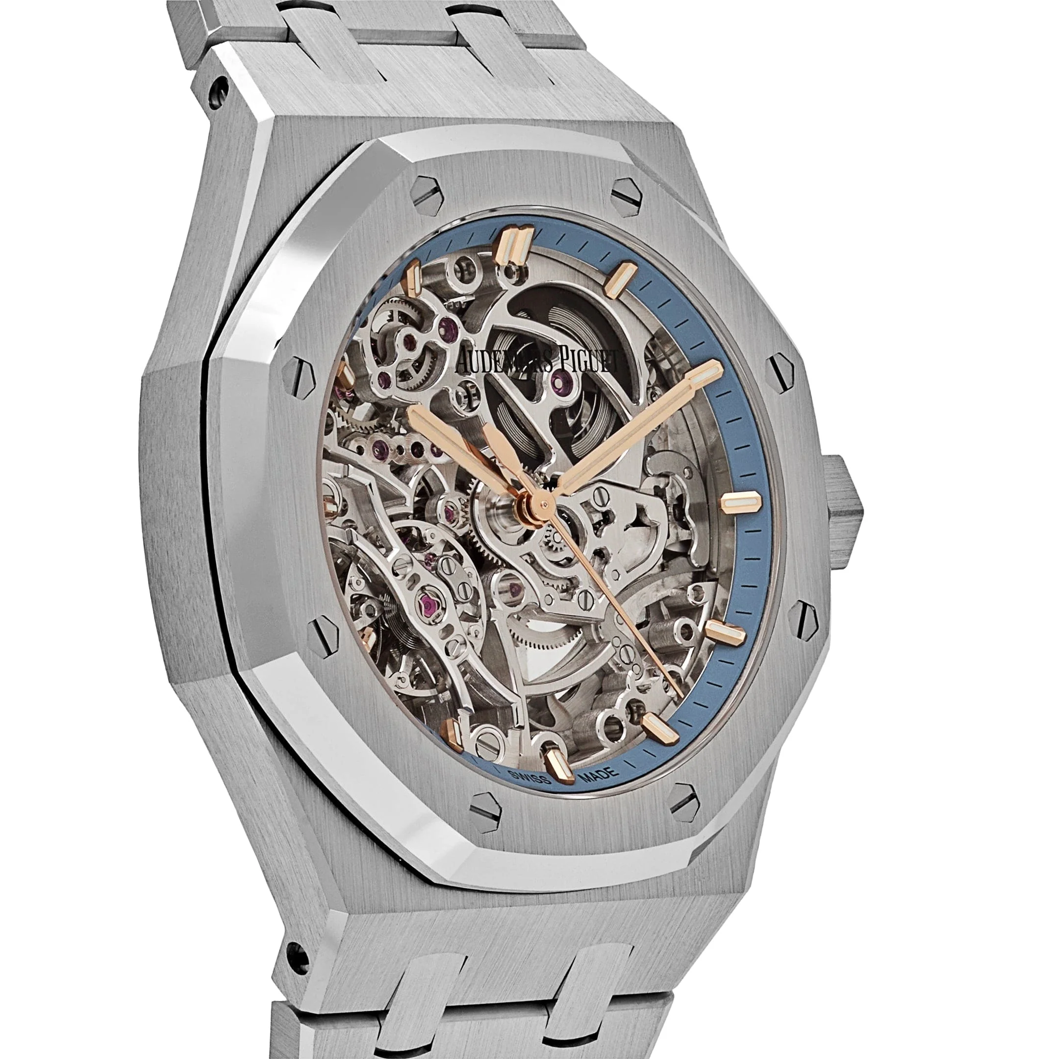 Royal Oak Double Balance Wheel Openworked White Gold Blue Bezel 4 Royal Oak Double Balance Wheel Openworked White Gold Blue Bezel - Image 4