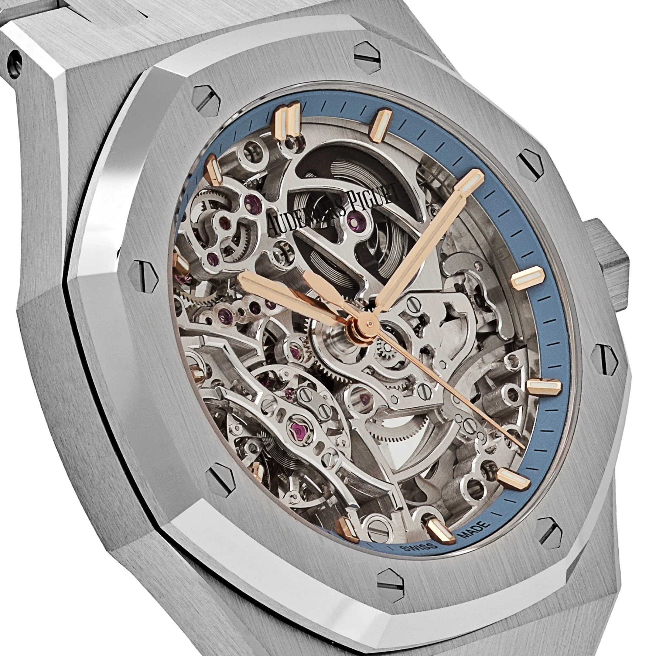 Royal Oak Double Balance Wheel Openworked White Gold Blue Bezel 5 Royal Oak Double Balance Wheel Openworked White Gold Blue Bezel - Image 5