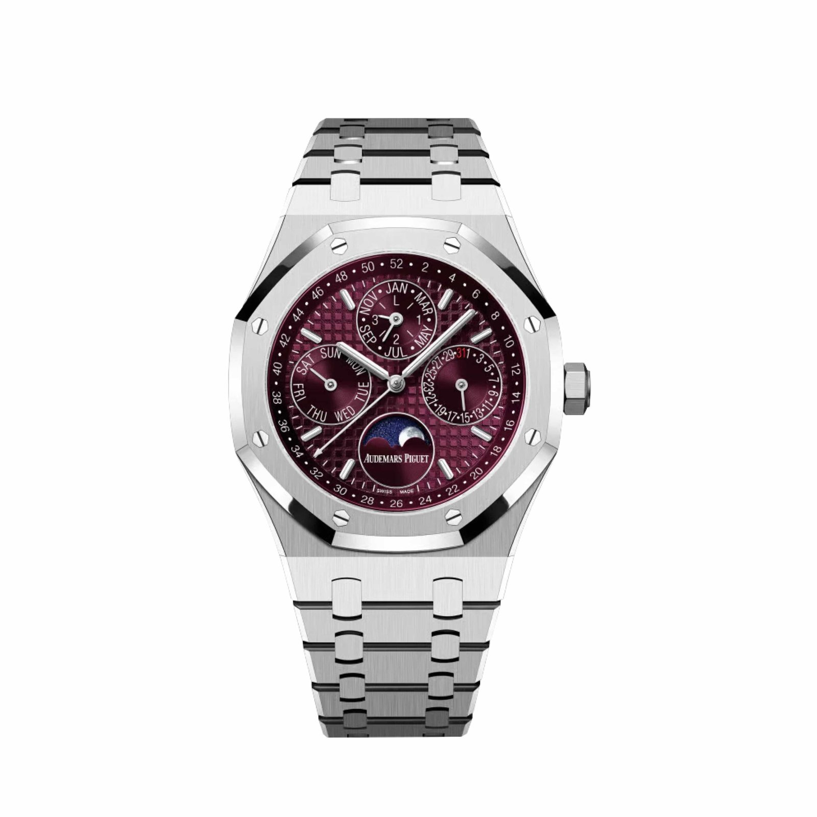 Royal Oak Perpetual Calendar White Gold Burgundy Dial Special Edition