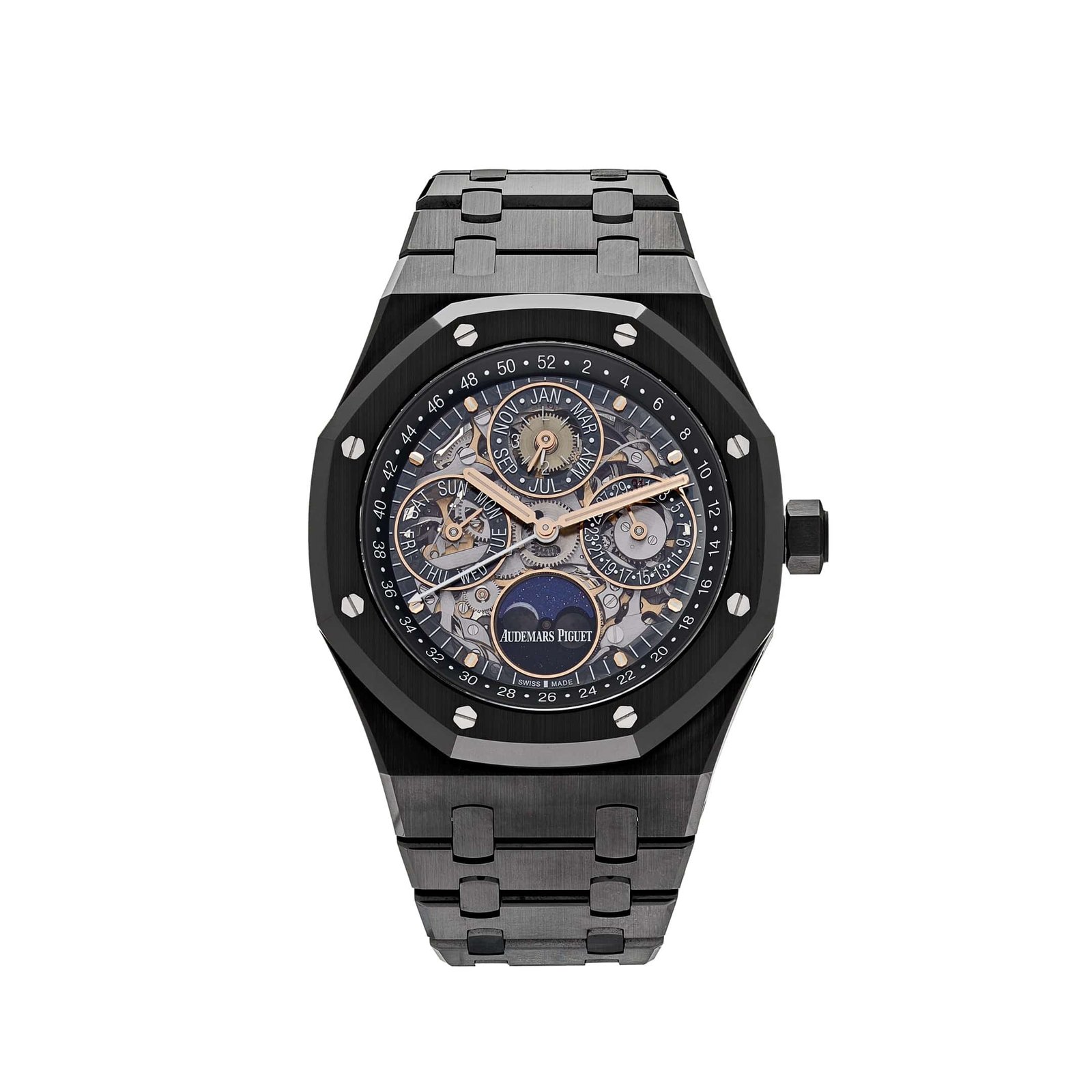 Royal Oak Perpetual Calendar Black Ceramic Openworked