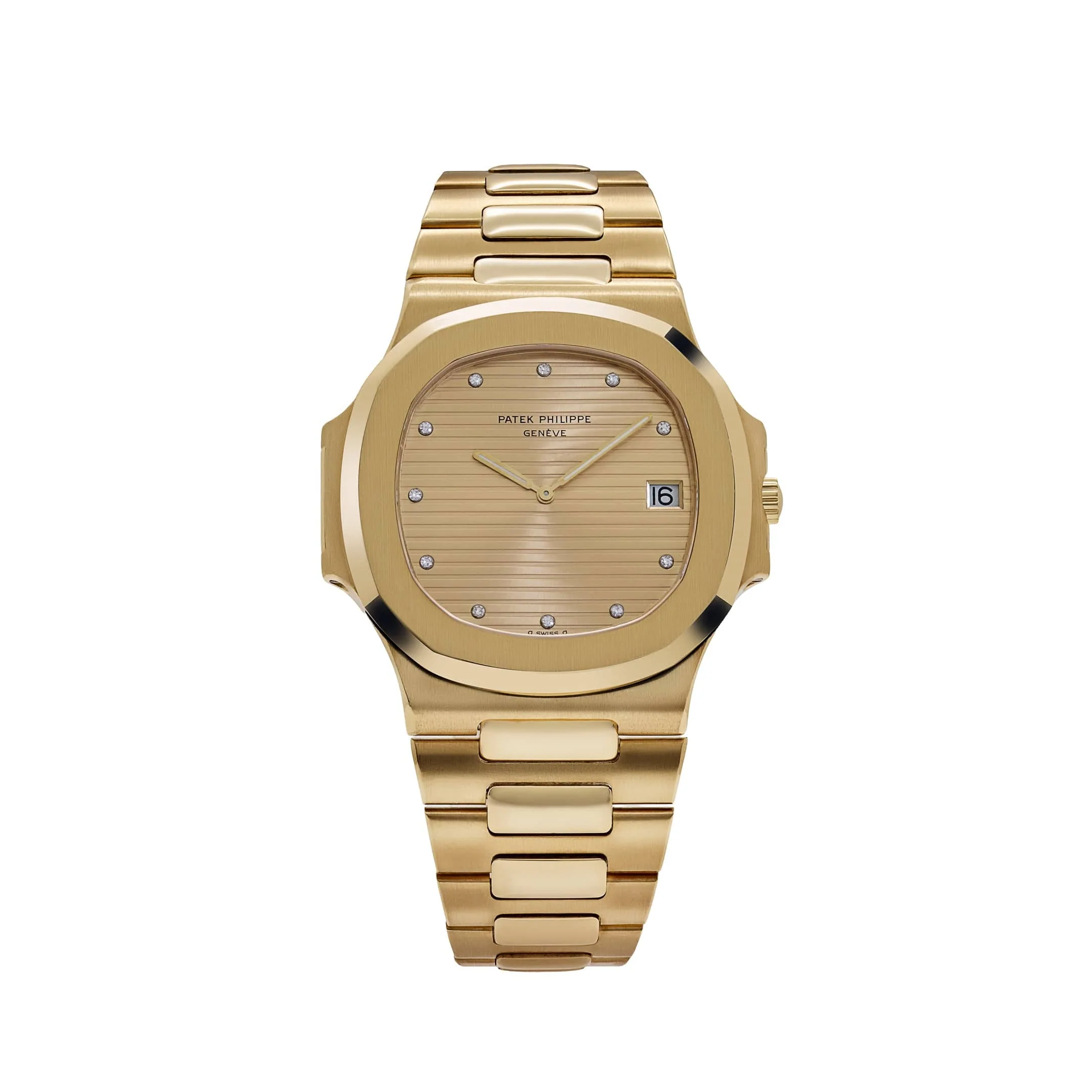 Nautilus 'Jumbo' Yellow Gold Champagne Diamond Dial
