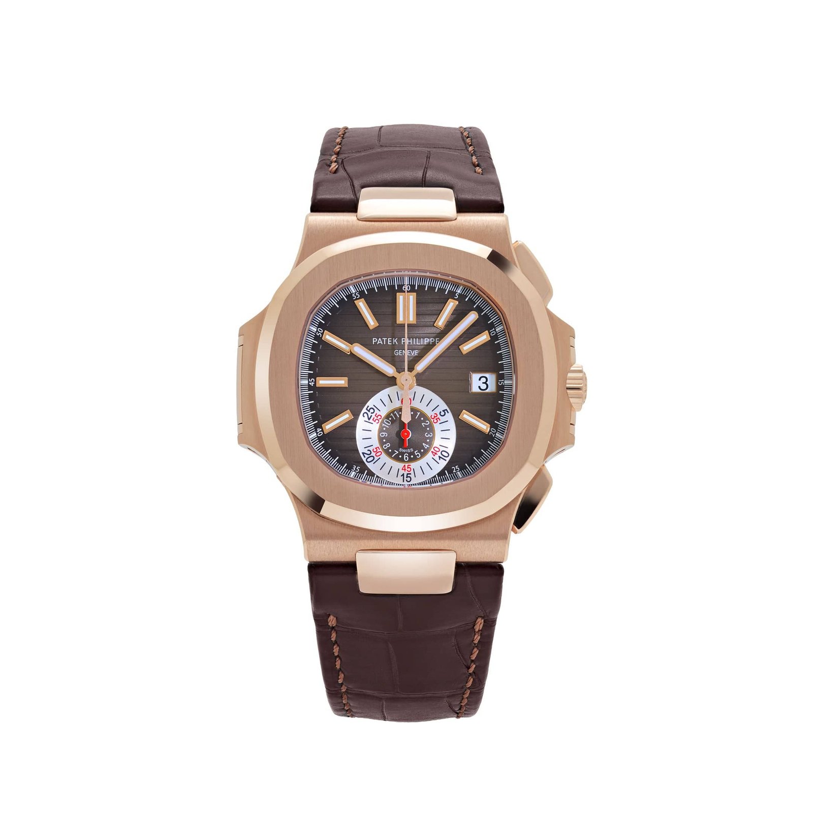Nautilus 5980R-001 Chronograph Rose Gold Brown Dial