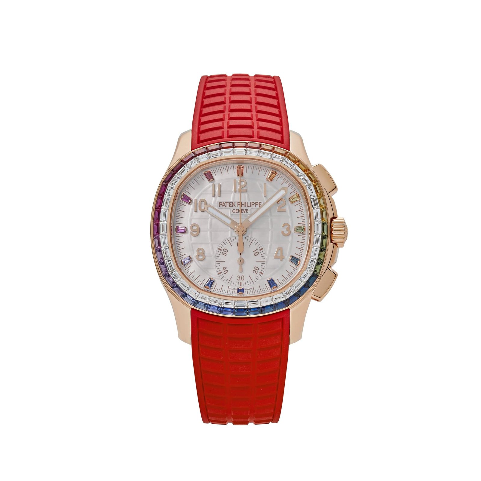 Aquanaut Luce Rose Gold 'Rainbow' Bezel Mother Of Pearl Dial