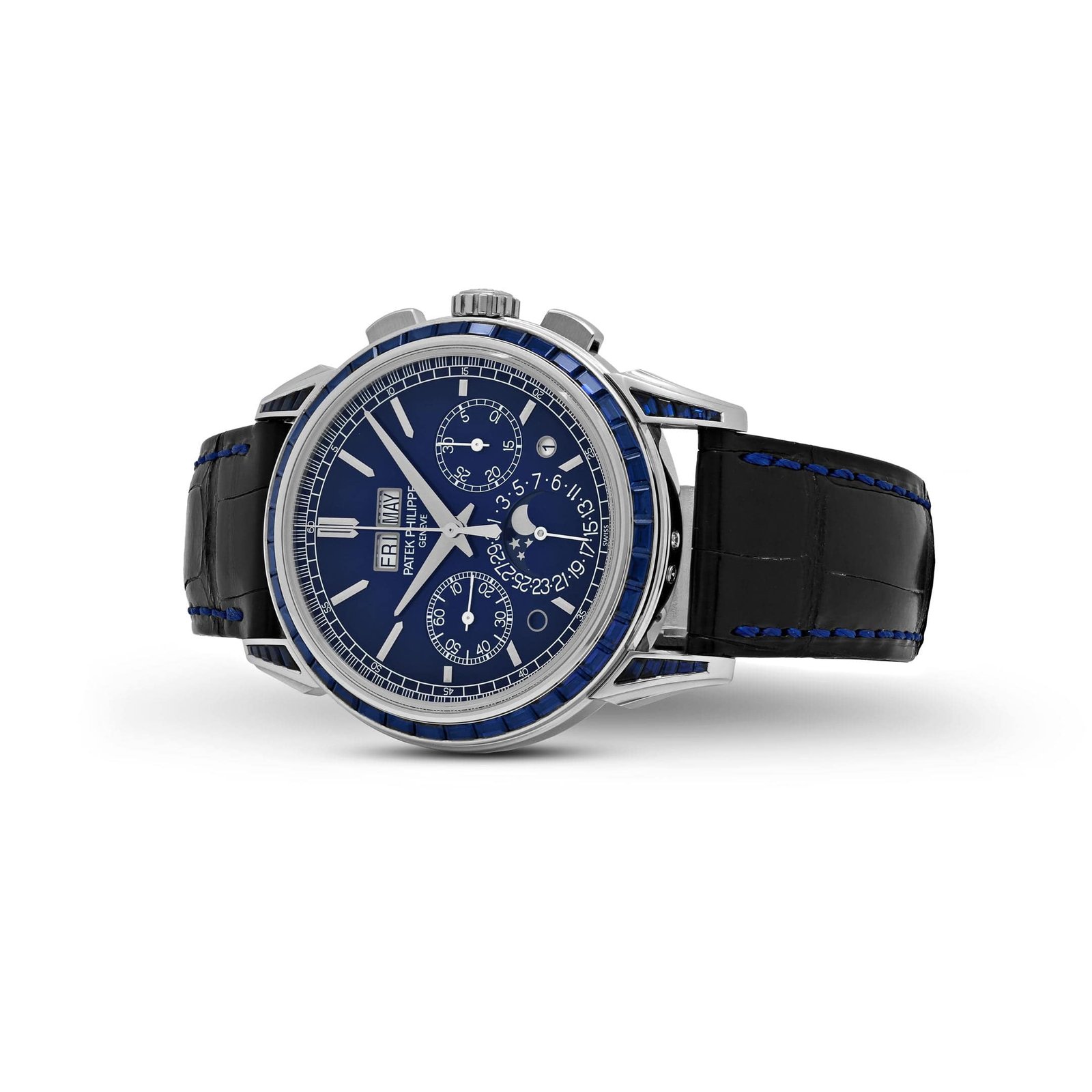 Grand Complications Perpetual Calendar Chronograph Platinum Baguette Sapphires 4 Grand Complications Perpetual Calendar Chronograph Platinum Baguette Sapphires - Image 4