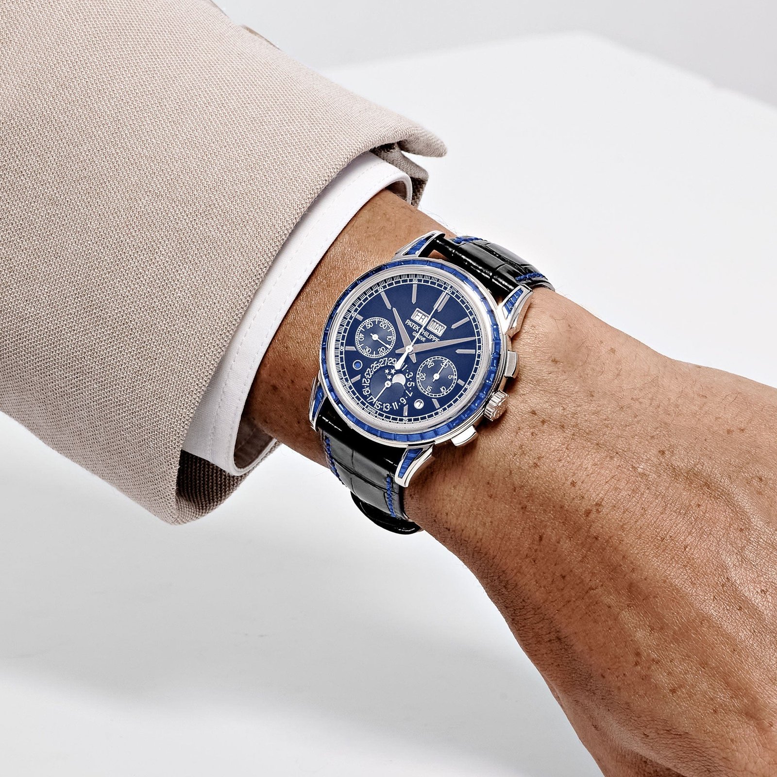 Grand Complications Perpetual Calendar Chronograph Platinum Baguette Sapphires 5 Grand Complications Perpetual Calendar Chronograph Platinum Baguette Sapphires - Image 5