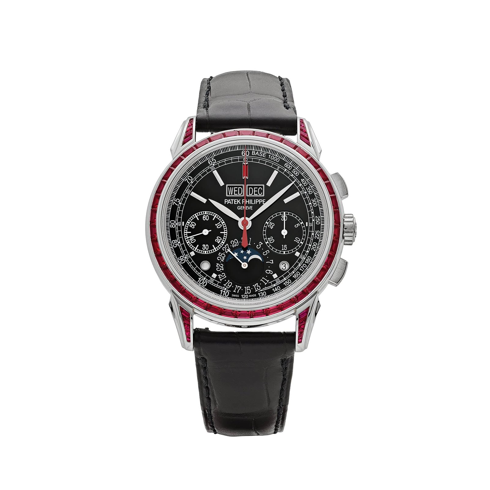 Grand Complications Perpetual Calendar Platinum Black Dial Ruby Bezel