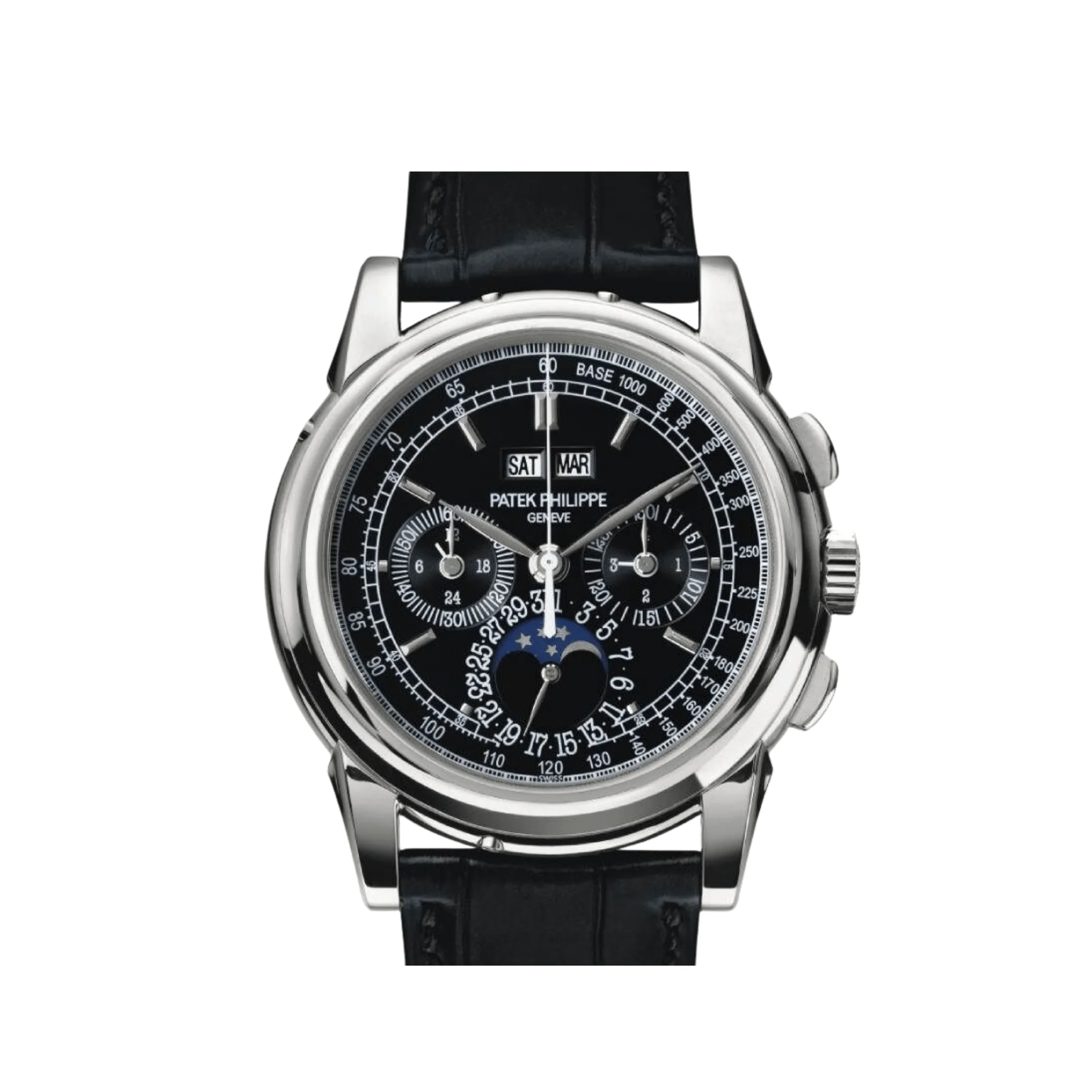 Grand Complications Perpetual Calendar Chronograph Platinum Black Dial