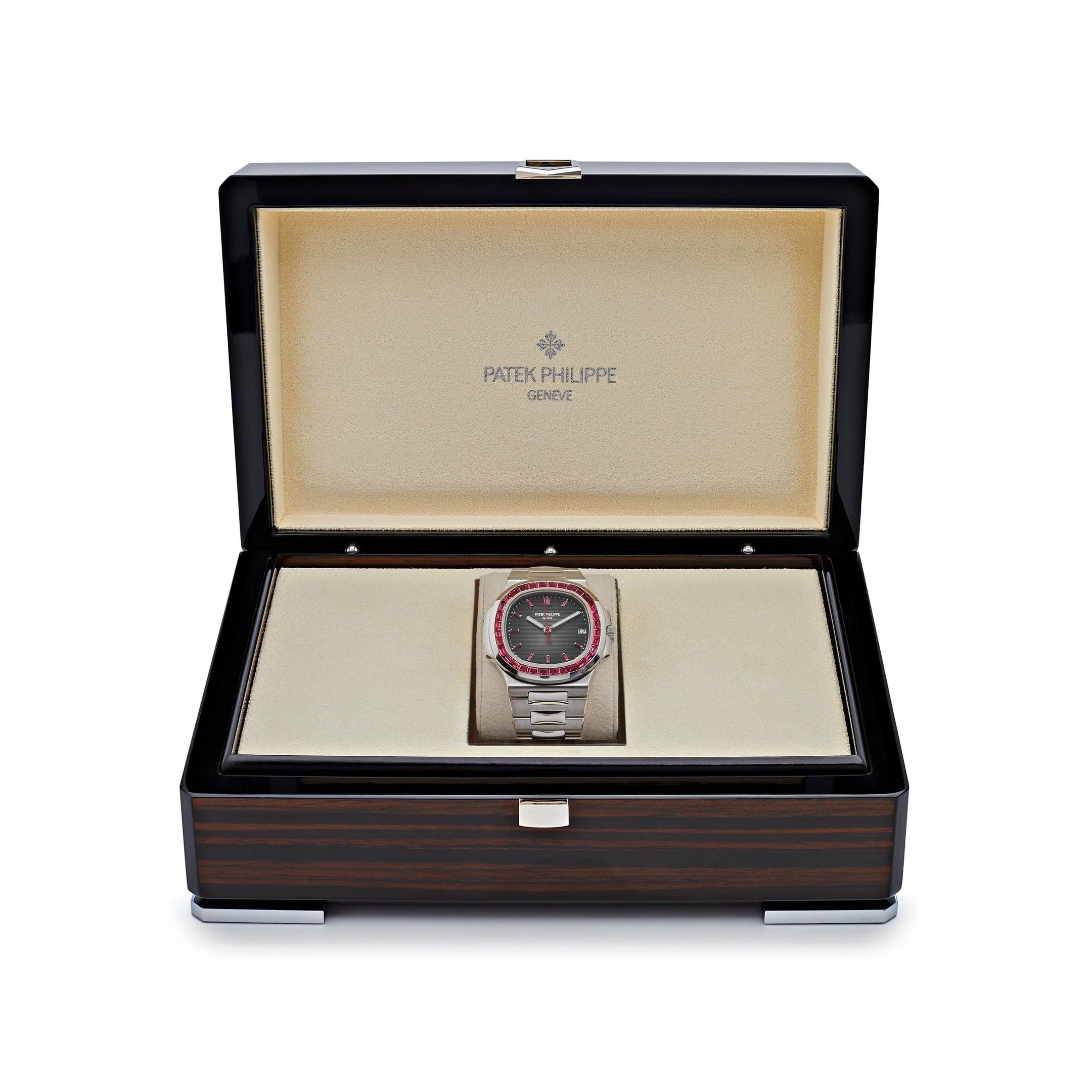 Nautilus Platinum Grey Dial Ruby Bezel 2 Nautilus Platinum Grey Dial Ruby Bezel - Image 2