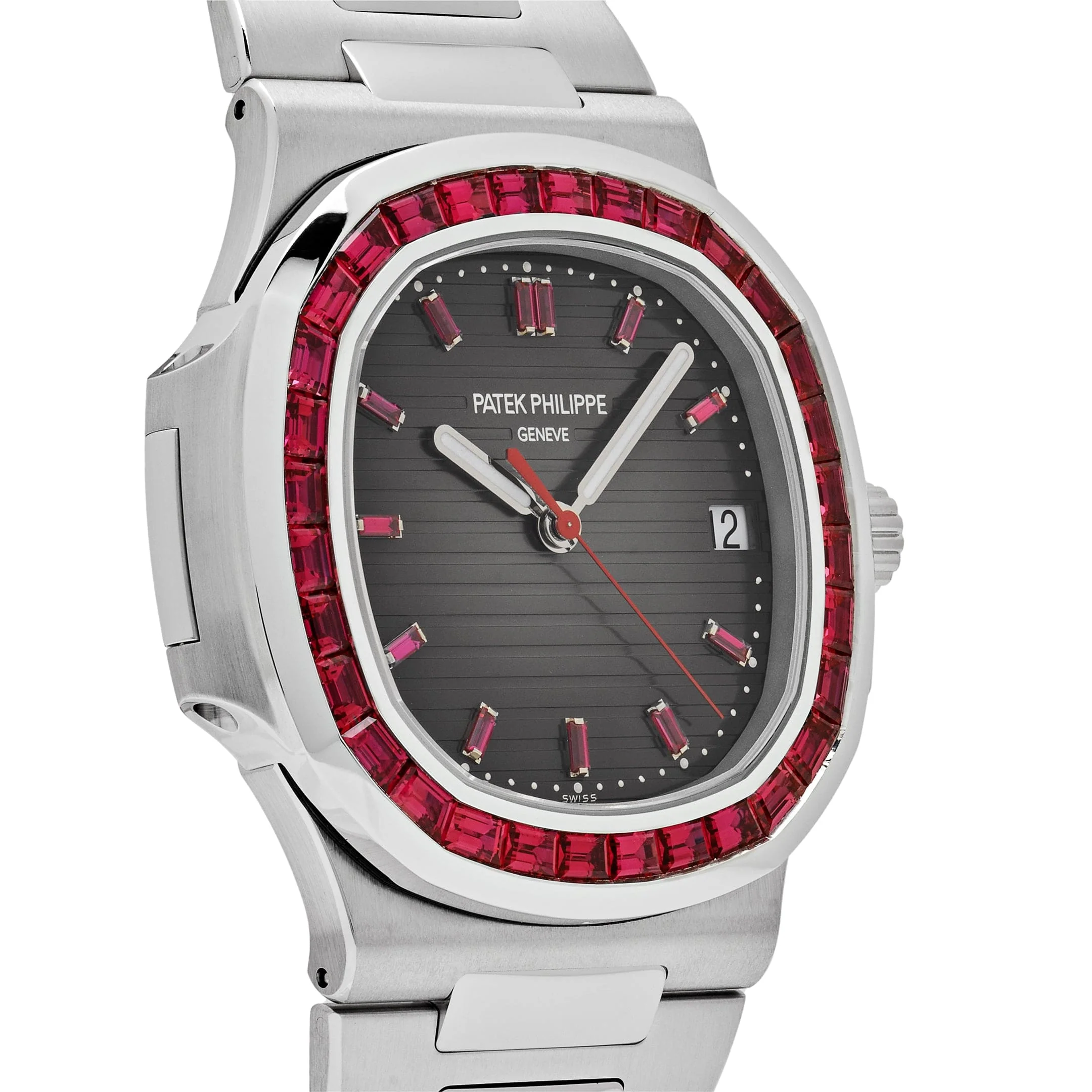 Nautilus Platinum Grey Dial Ruby Bezel 5 Nautilus Platinum Grey Dial Ruby Bezel - Image 5