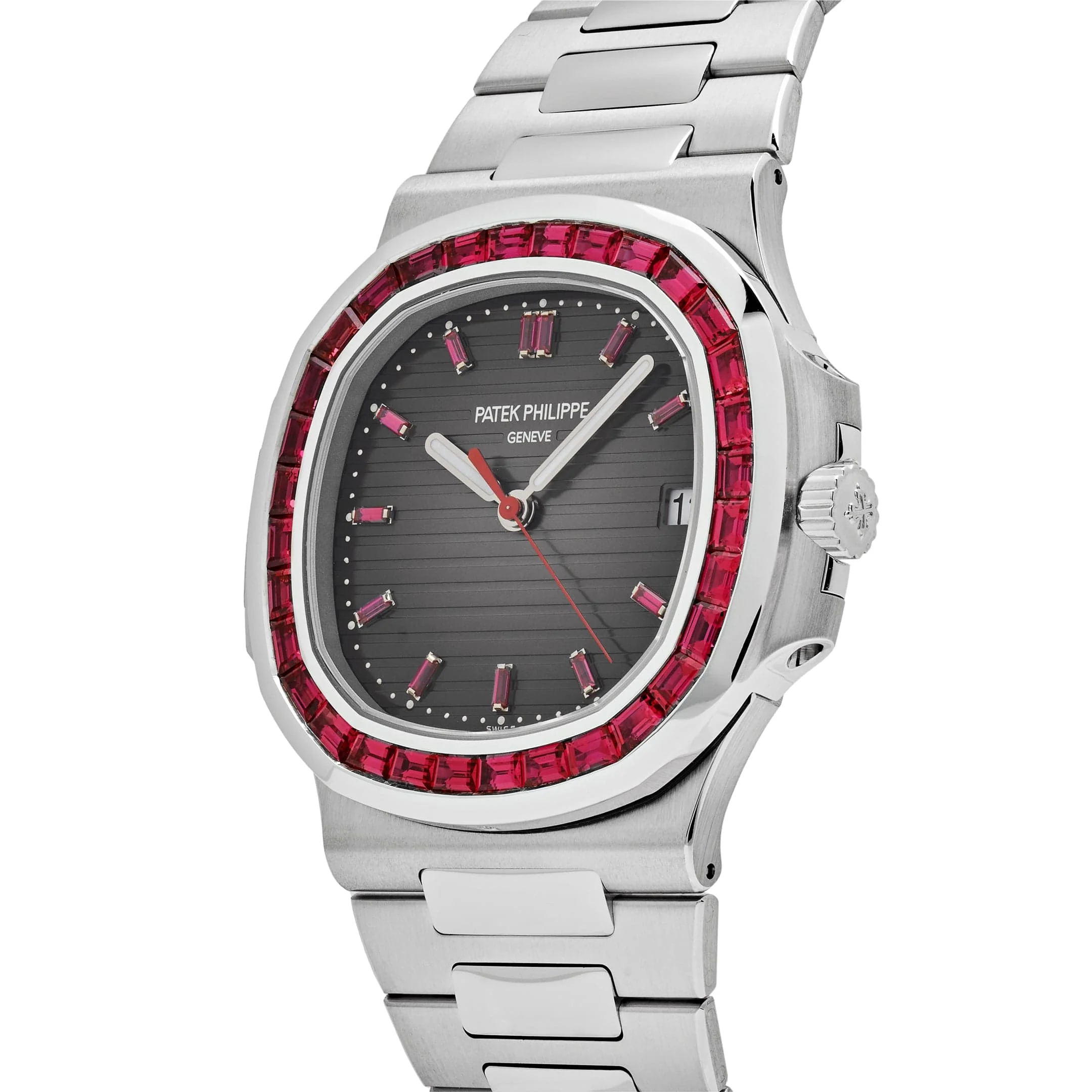 Nautilus Platinum Grey Dial Ruby Bezel 6 Nautilus Platinum Grey Dial Ruby Bezel - Image 6