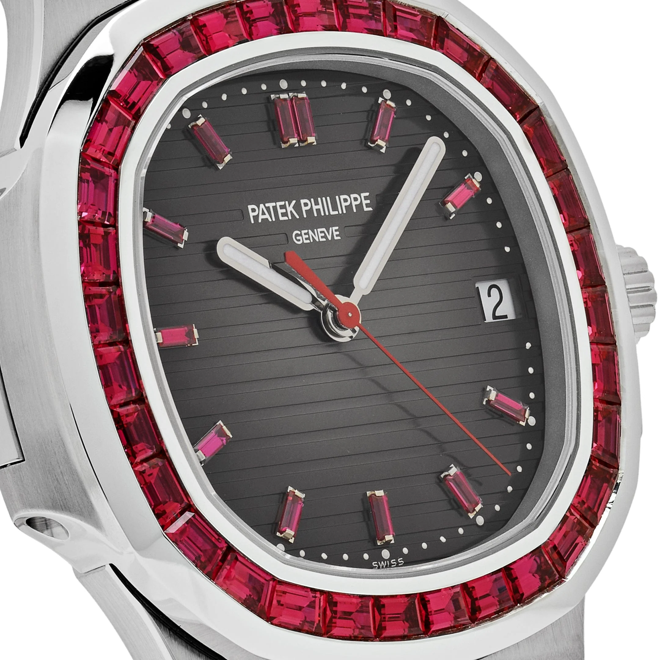 Nautilus Platinum Grey Dial Ruby Bezel 7 Nautilus Platinum Grey Dial Ruby Bezel - Image 7