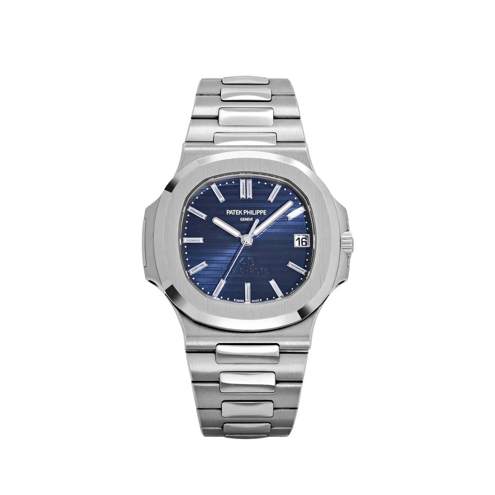 Nautilus 40th Anniversary Platinum Blue Diamond Baguette Dial Limited Edition
