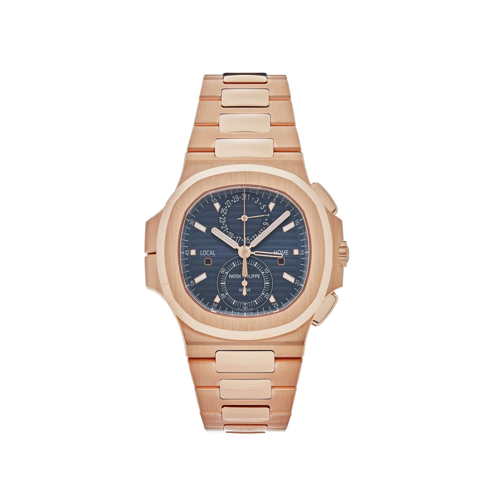 Nautilus Travel Time Flyback Chronograph Rose Gold Blue Dial