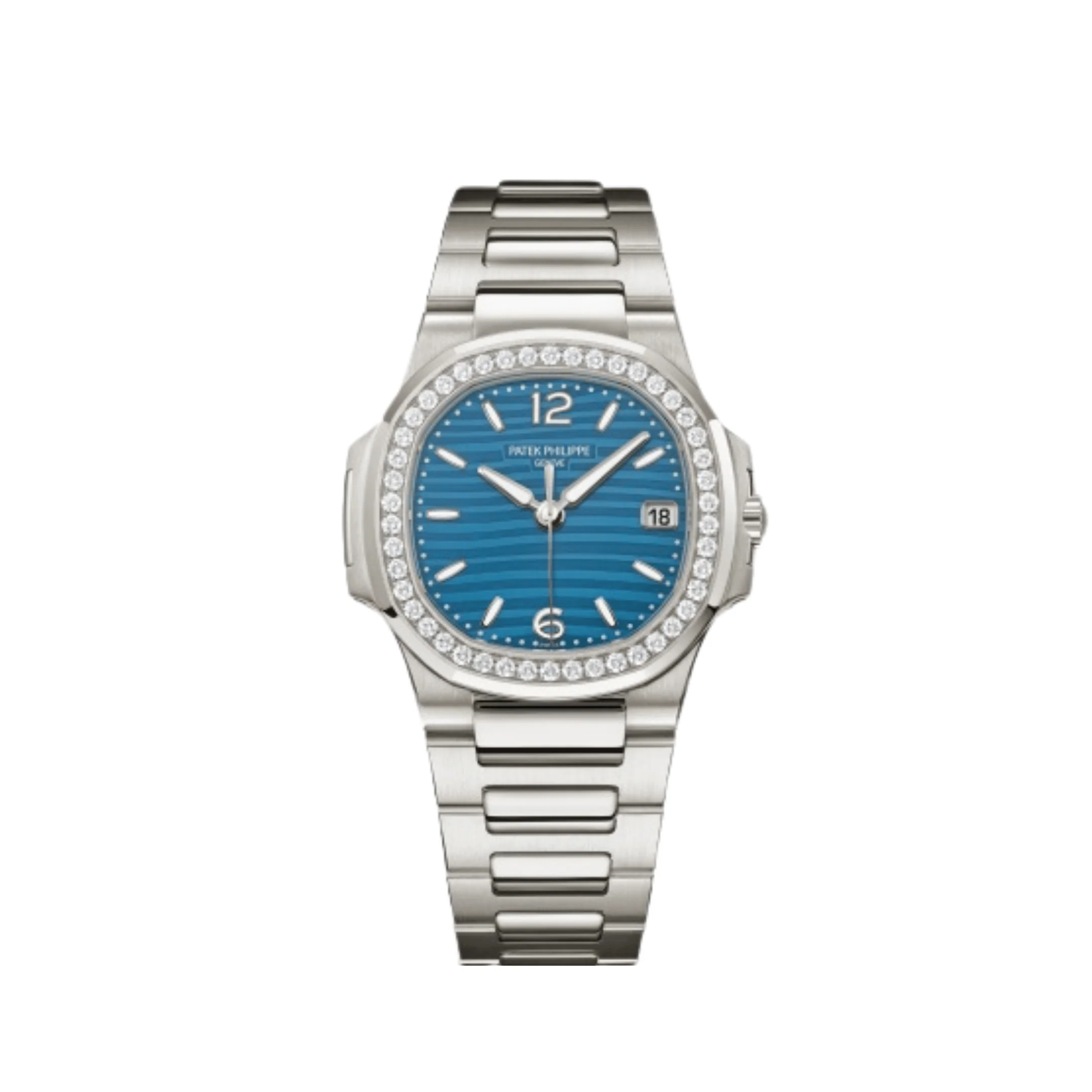 Nautilus 'Ladies' White Gold Blue Dial Diamond Bezel (2025)