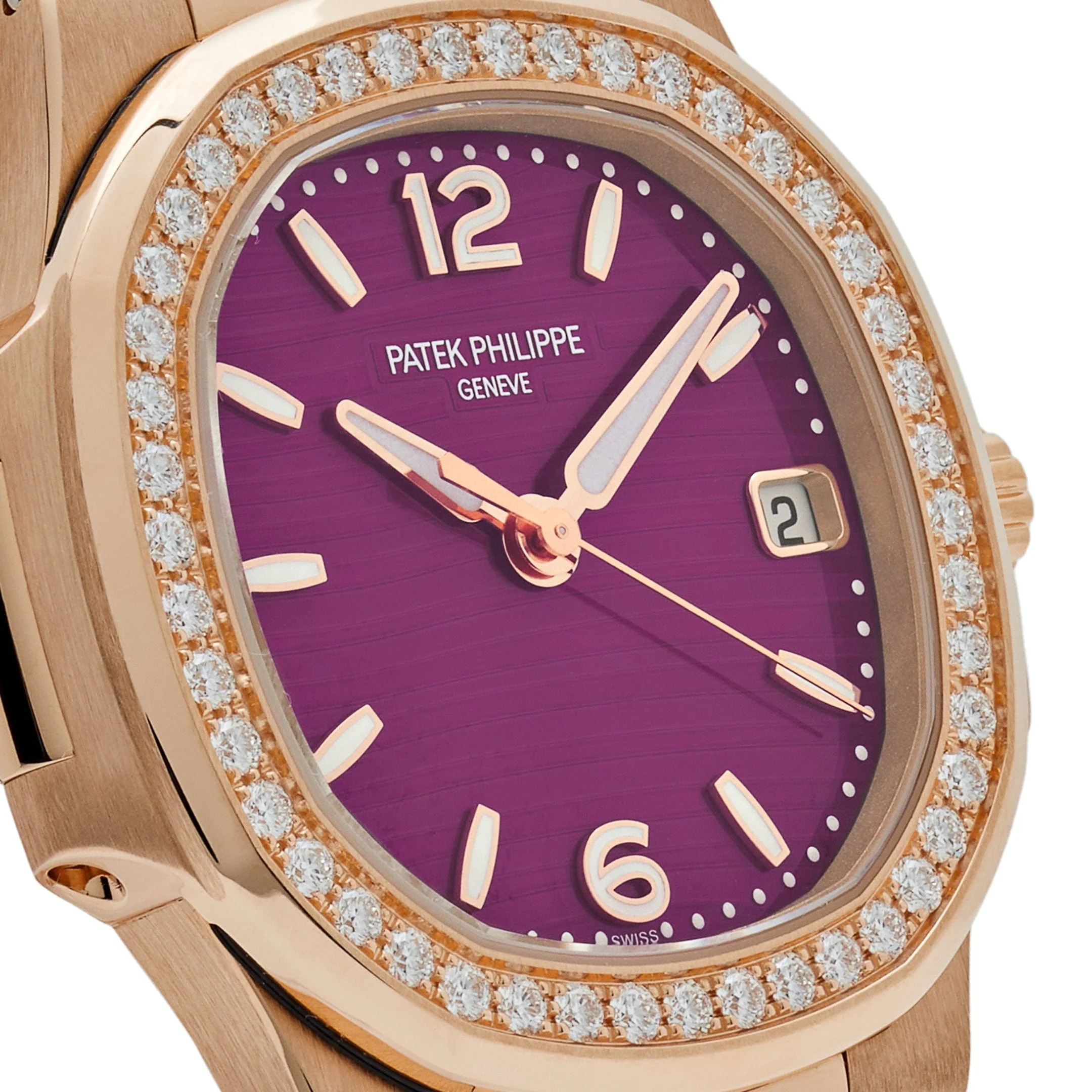 Nautilus 'Ladies' Quartz Rose Gold Purple Diamond Bezel 3 Nautilus 'Ladies' Quartz Rose Gold Purple Diamond Bezel - Image 3