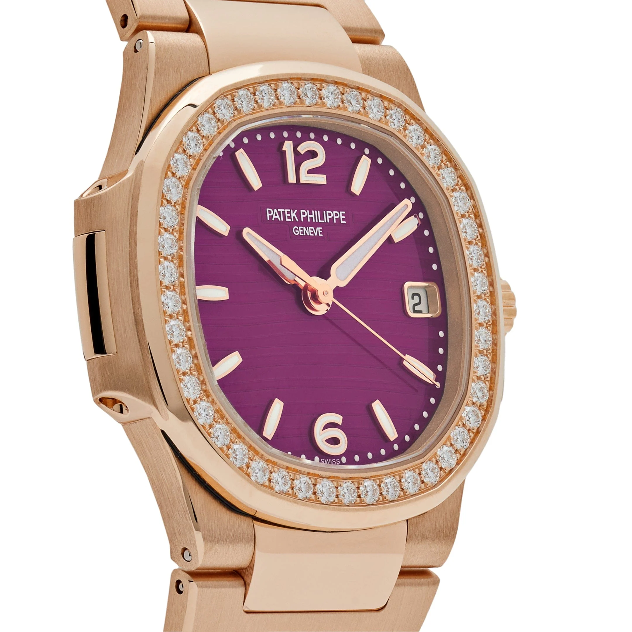 Nautilus 'Ladies' Quartz Rose Gold Purple Diamond Bezel 6 Nautilus 'Ladies' Quartz Rose Gold Purple Diamond Bezel - Image 6