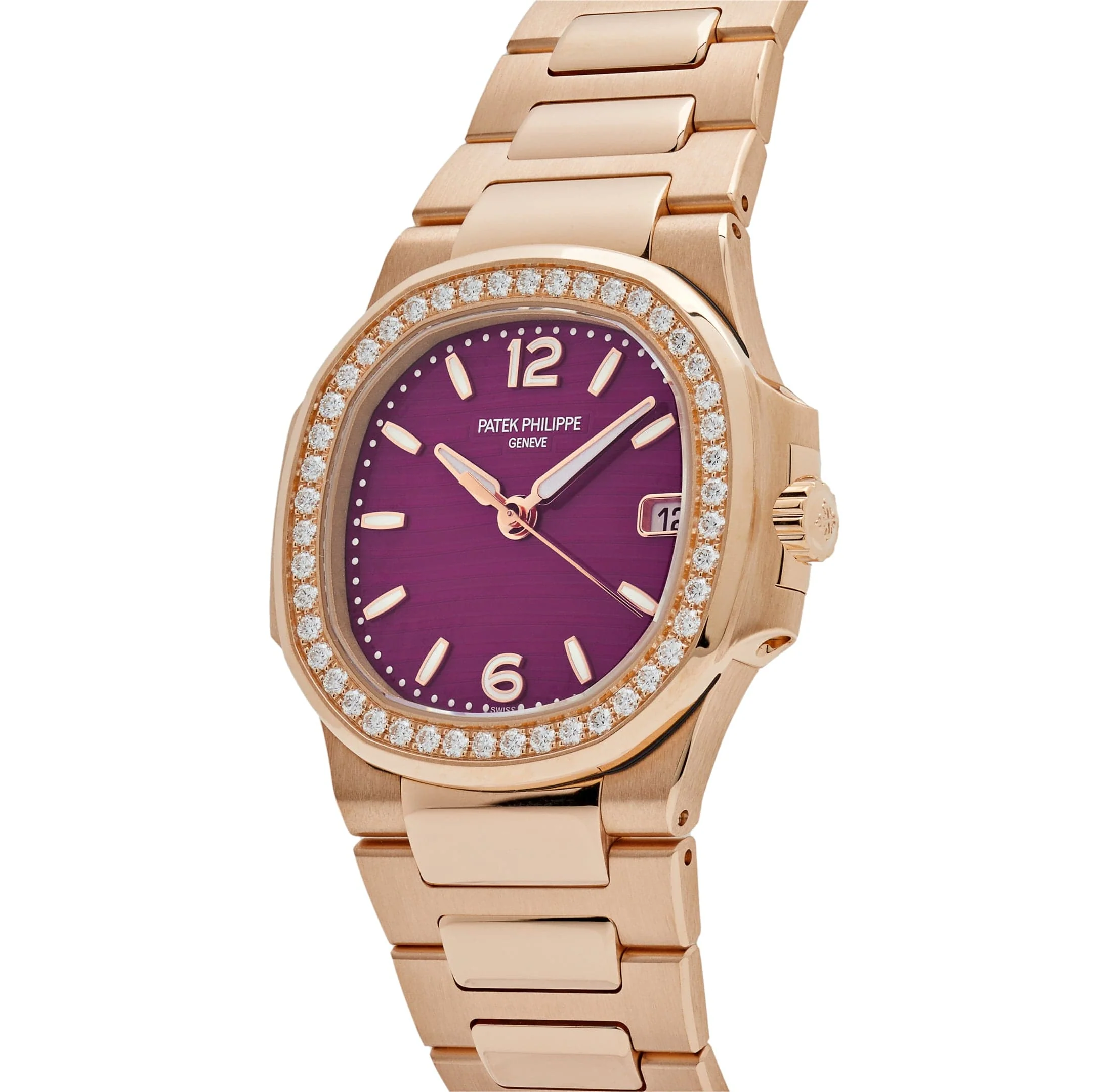 Nautilus 'Ladies' Quartz Rose Gold Purple Diamond Bezel 8 Nautilus 'Ladies' Quartz Rose Gold Purple Diamond Bezel - Image 8