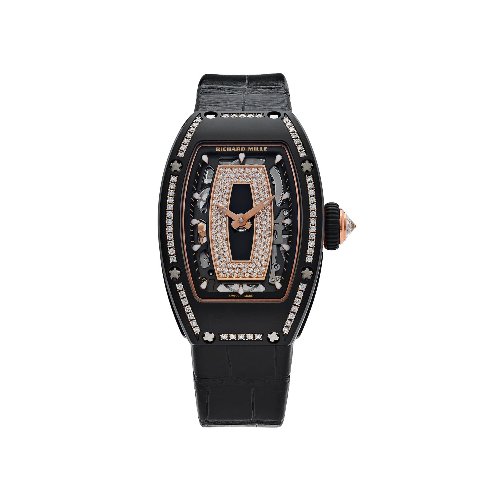 RM 07-01 'Ladies' Black Ceramic Black Lips Diamond Bezel