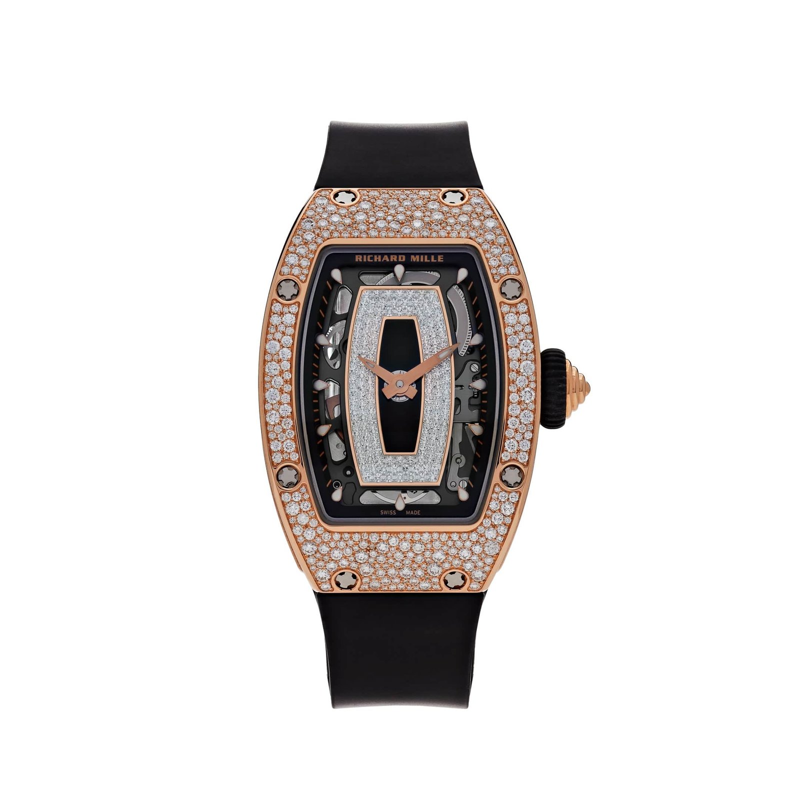 RM 07-01 'Ladies' Rose Gold Onyx Snow Diamond Set