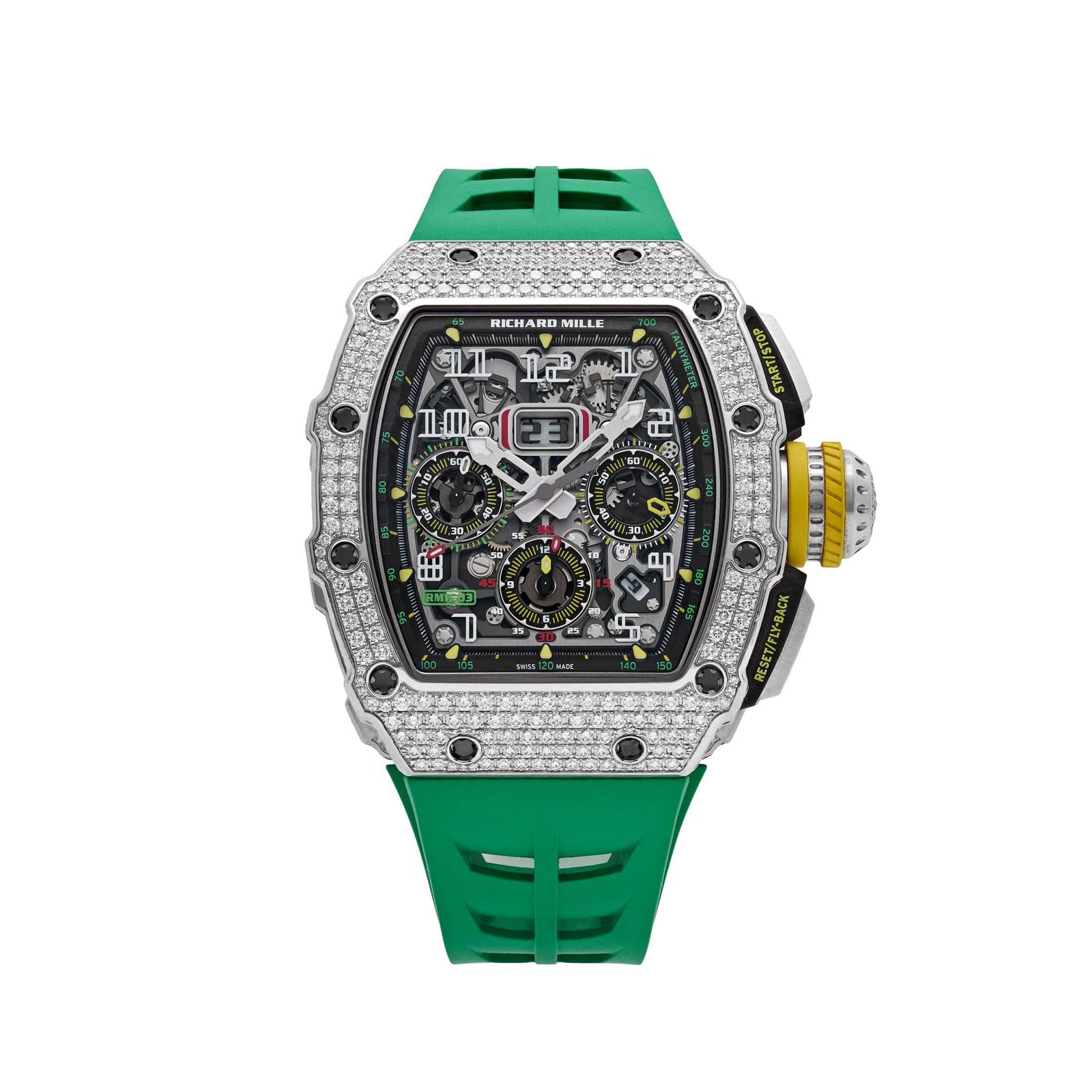 RM 11-03 Flyback Chronograph White Gold Diamond Bezel (2019)