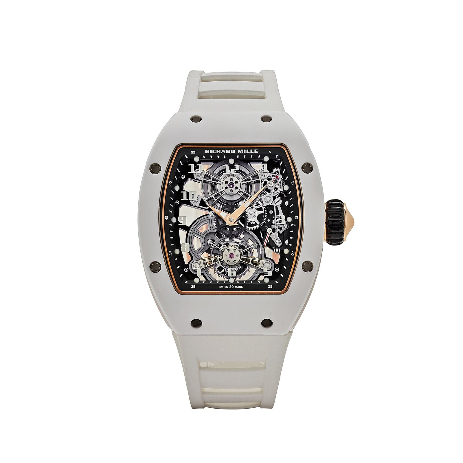 RM 17-01 White Ceramic Rose Gold Manual Wind Tourbillon