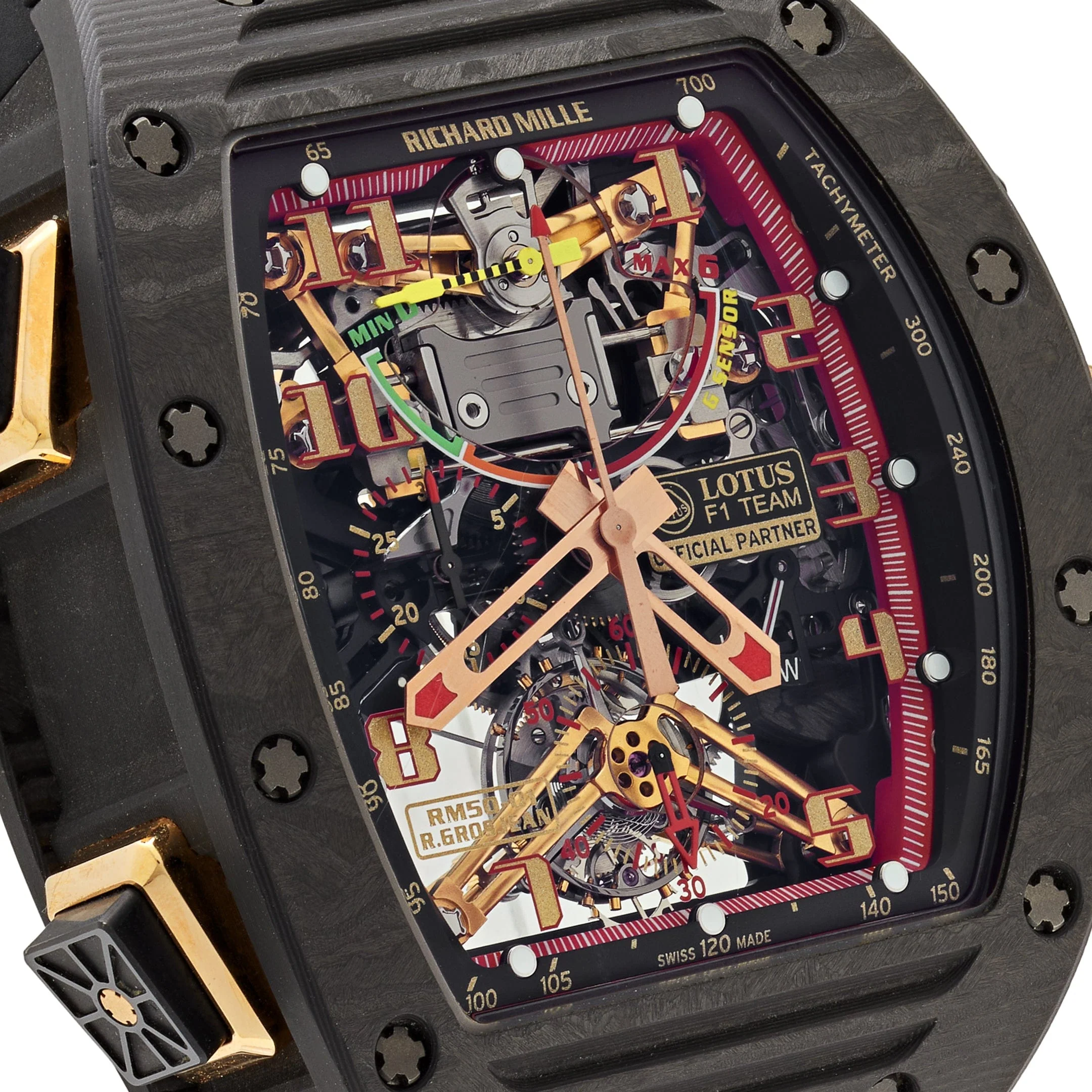 RM 50-01 'Romain Grosjean Lotus F1 G-Sensor' Tourbillon Carbon NTPT Limited Edition of 30 3 RM 50-01 'Romain Grosjean Lotus F1 G-Sensor' Tourbillon Carbon NTPT Limited Edition of 30 - Image 3