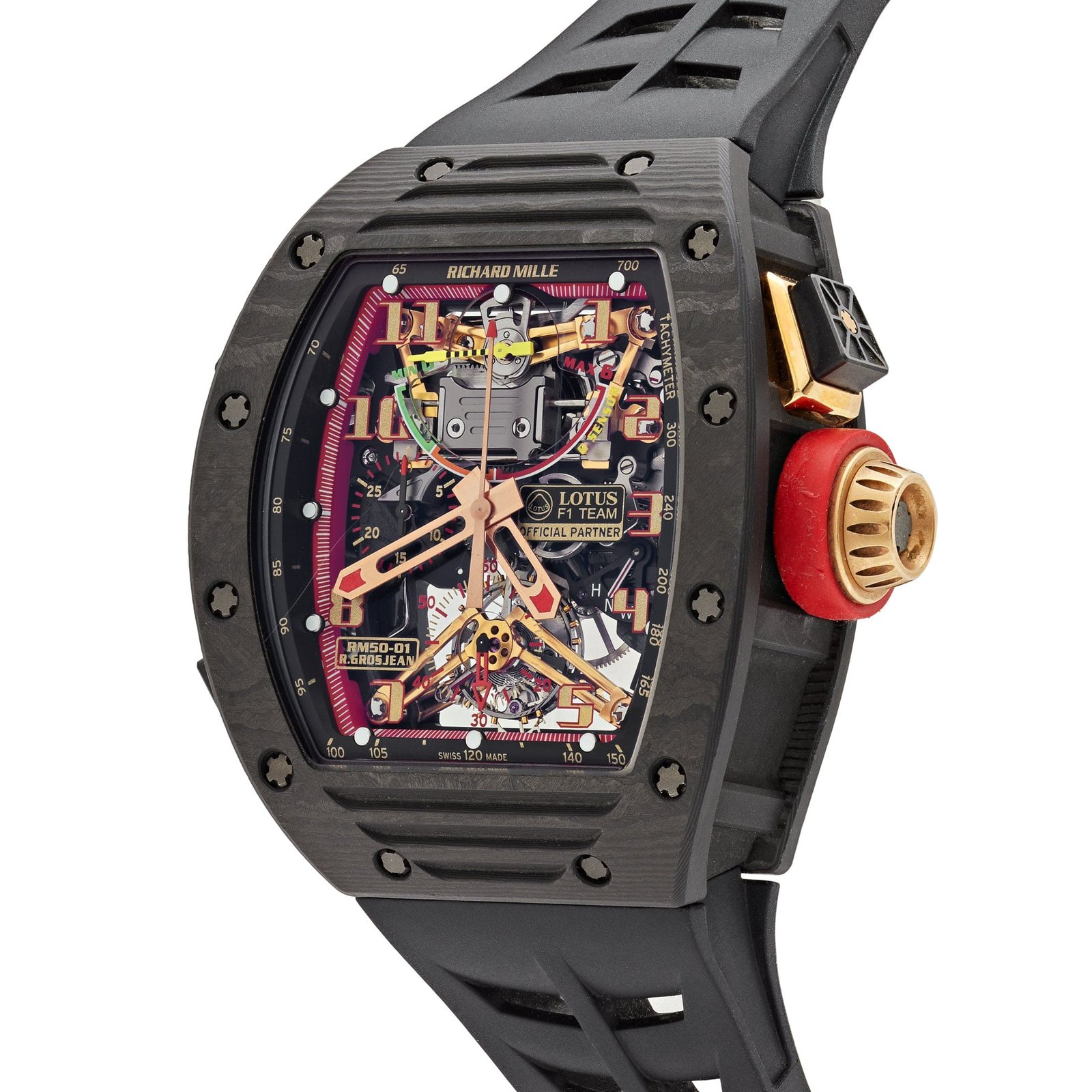 RM 50-01 'Romain Grosjean Lotus F1 G-Sensor' Tourbillon Carbon NTPT Limited Edition of 30 4 RM 50-01 'Romain Grosjean Lotus F1 G-Sensor' Tourbillon Carbon NTPT Limited Edition of 30 - Image 4