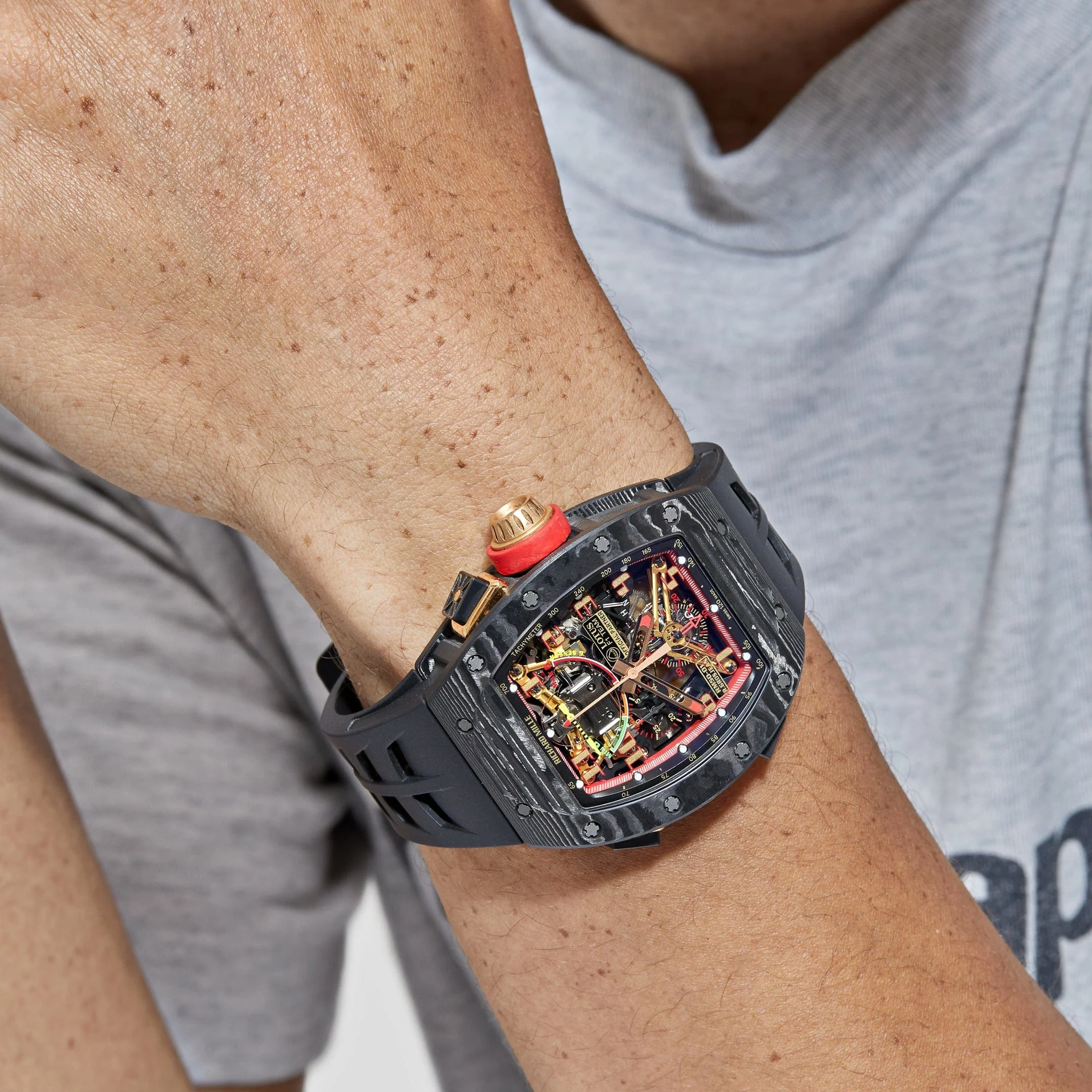 RM 50-01 'Romain Grosjean Lotus F1 G-Sensor' Tourbillon Carbon NTPT Limited Edition of 30 8 RM 50-01 'Romain Grosjean Lotus F1 G-Sensor' Tourbillon Carbon NTPT Limited Edition of 30 - Image 8