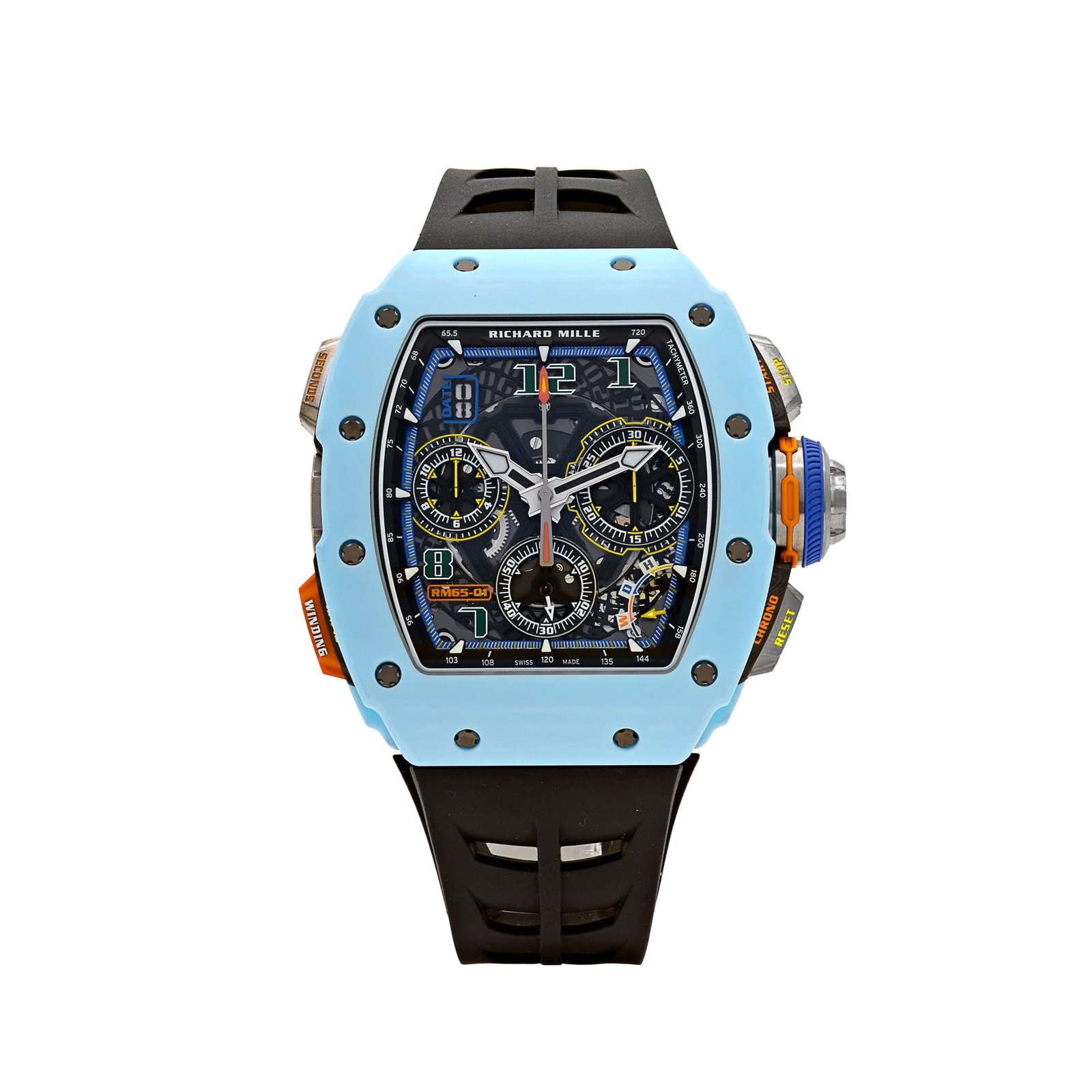 RM 65-01 Automatic Winding Split-Seconds Chronograph Pastel Blue Quartz TPT