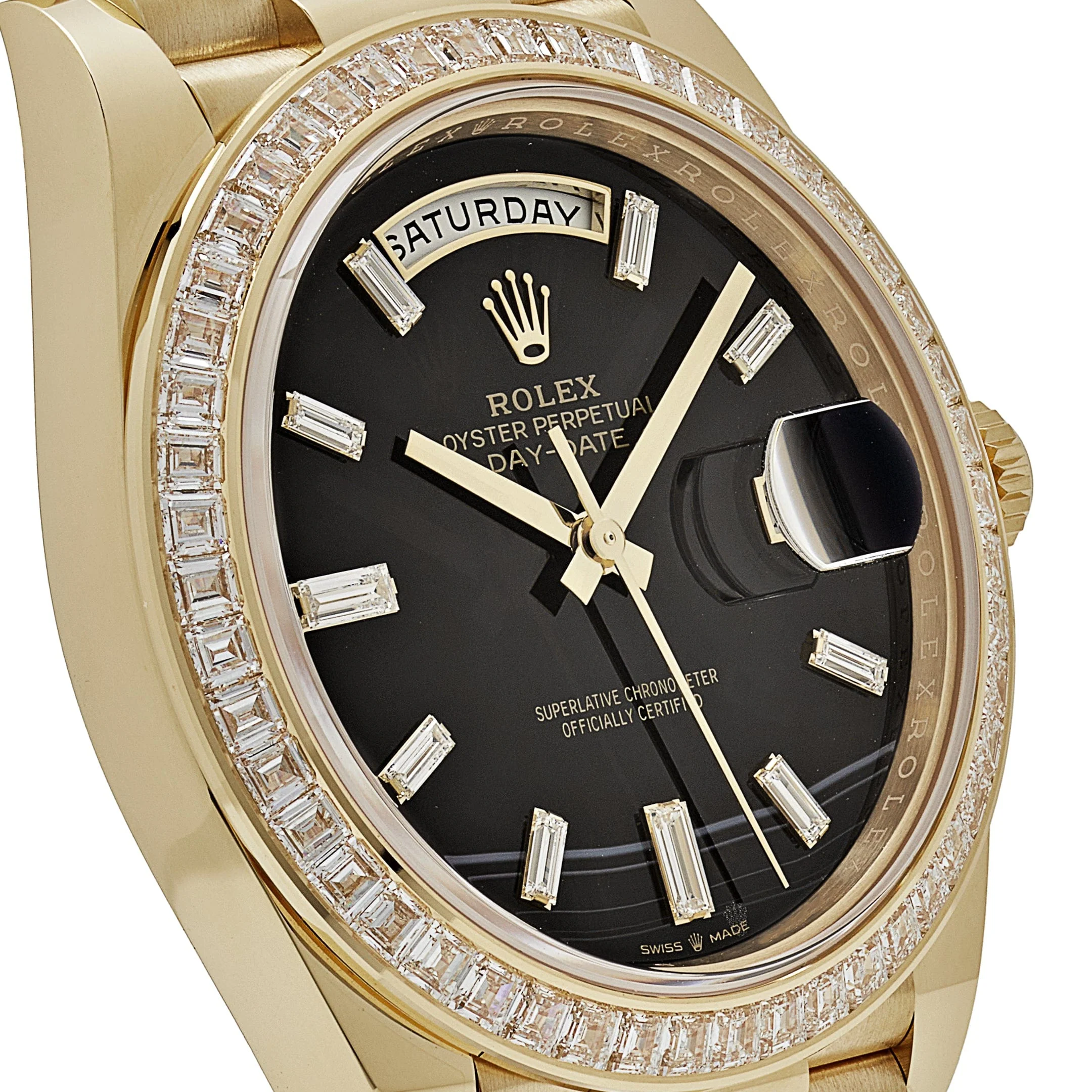 Day-Date Yellow Gold Onyx Baguette Diamond Dial Baguette Bezel 8 Day-Date Yellow Gold Onyx Baguette Diamond Dial Baguette Bezel - Image 8
