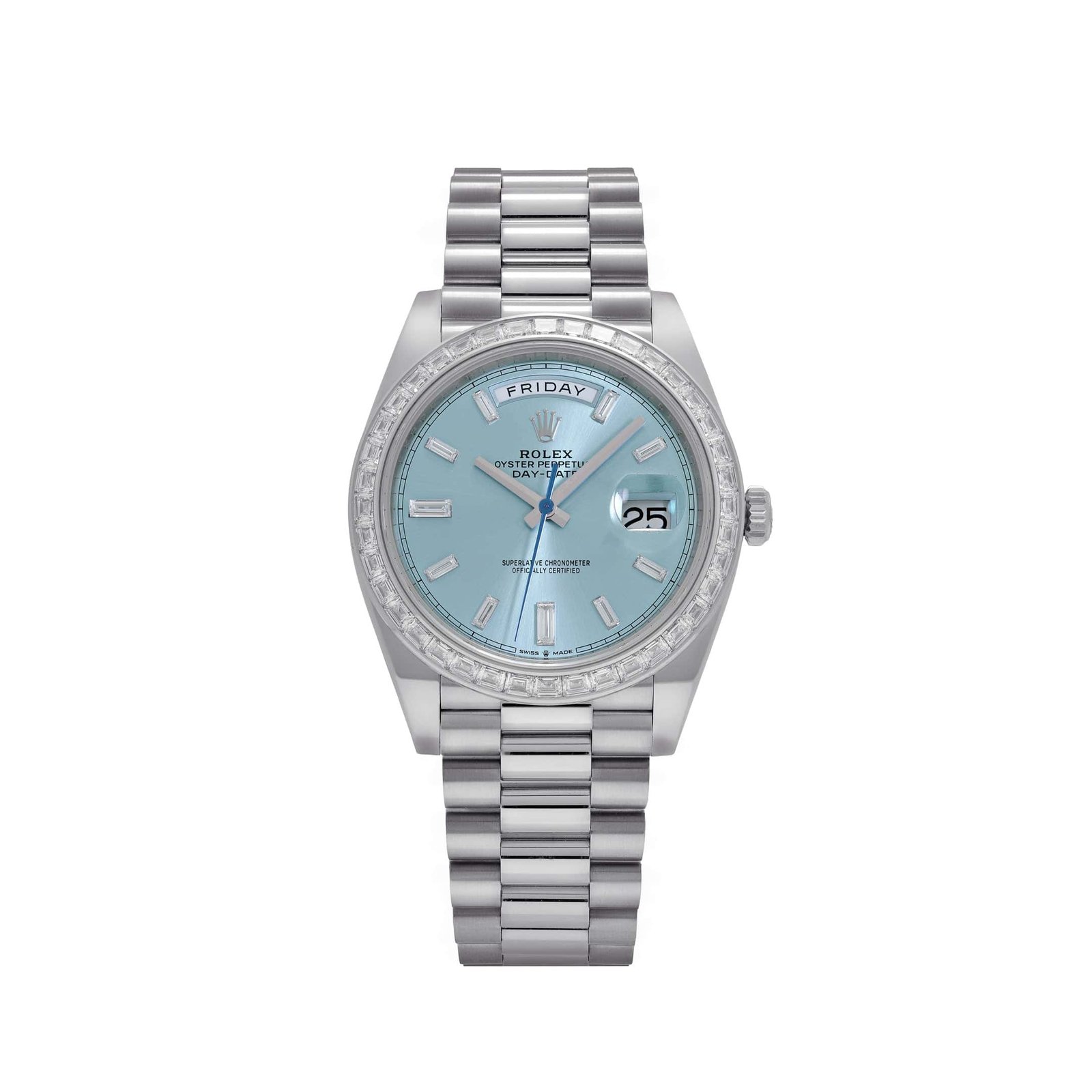 Day-Date Platinum Diamond Bezel Ice Blue Diamond Dial (2017)