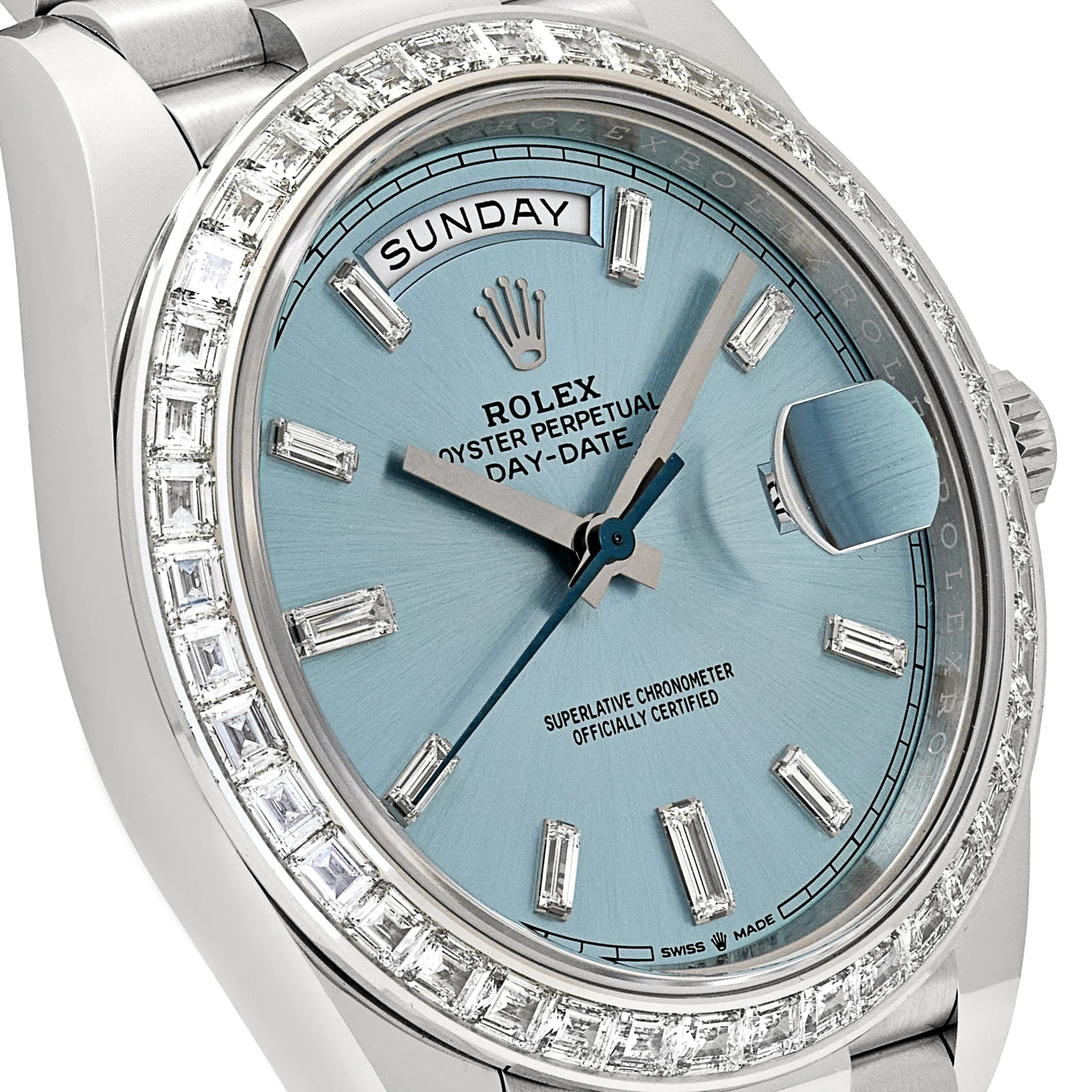 Day-Date Platinum Diamond Bezel Ice Blue Diamond Dial 3 Day-Date Platinum Diamond Bezel Ice Blue Diamond Dial - Image 3