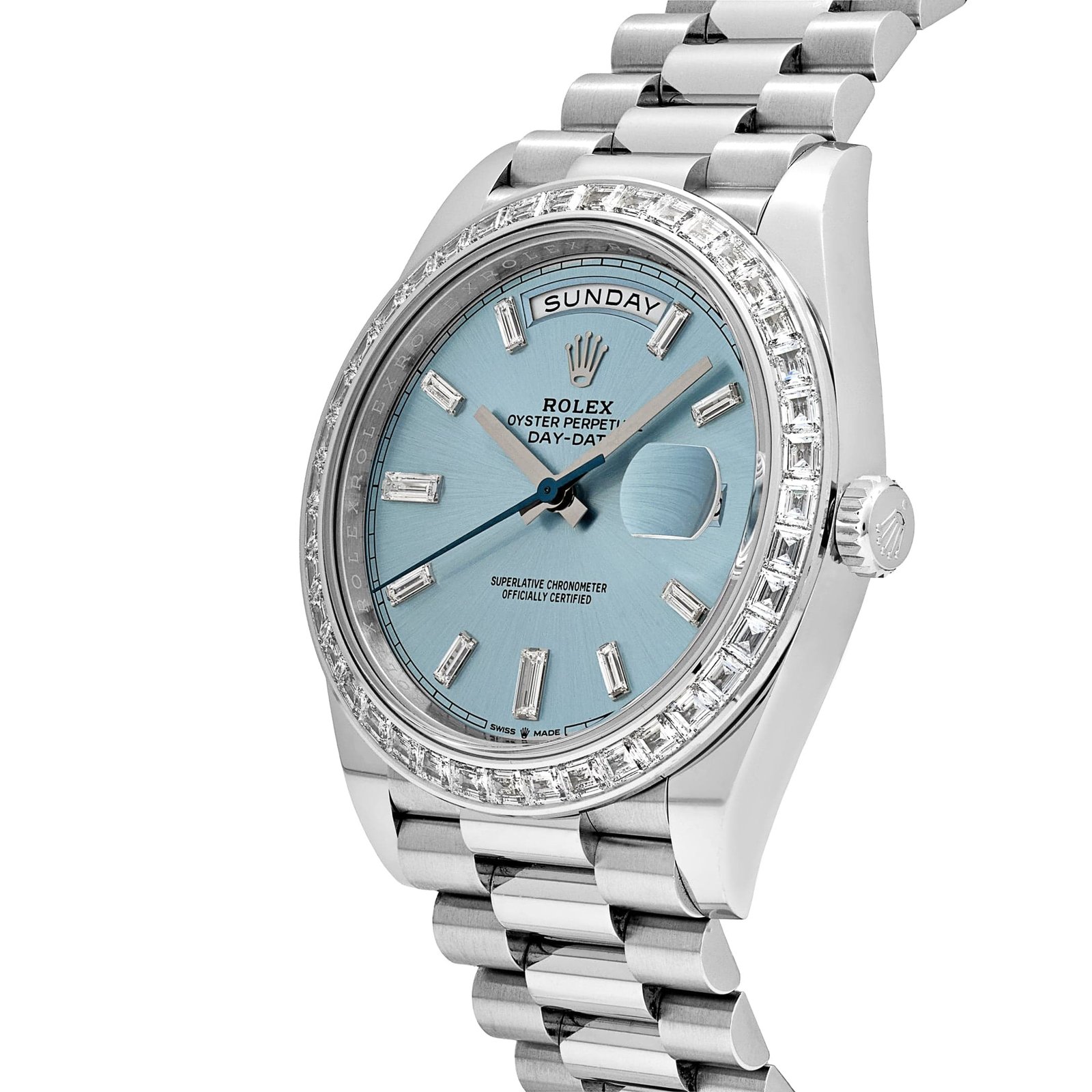 Day-Date Platinum Diamond Bezel Ice Blue Diamond Dial 5 Day-Date Platinum Diamond Bezel Ice Blue Diamond Dial - Image 5
