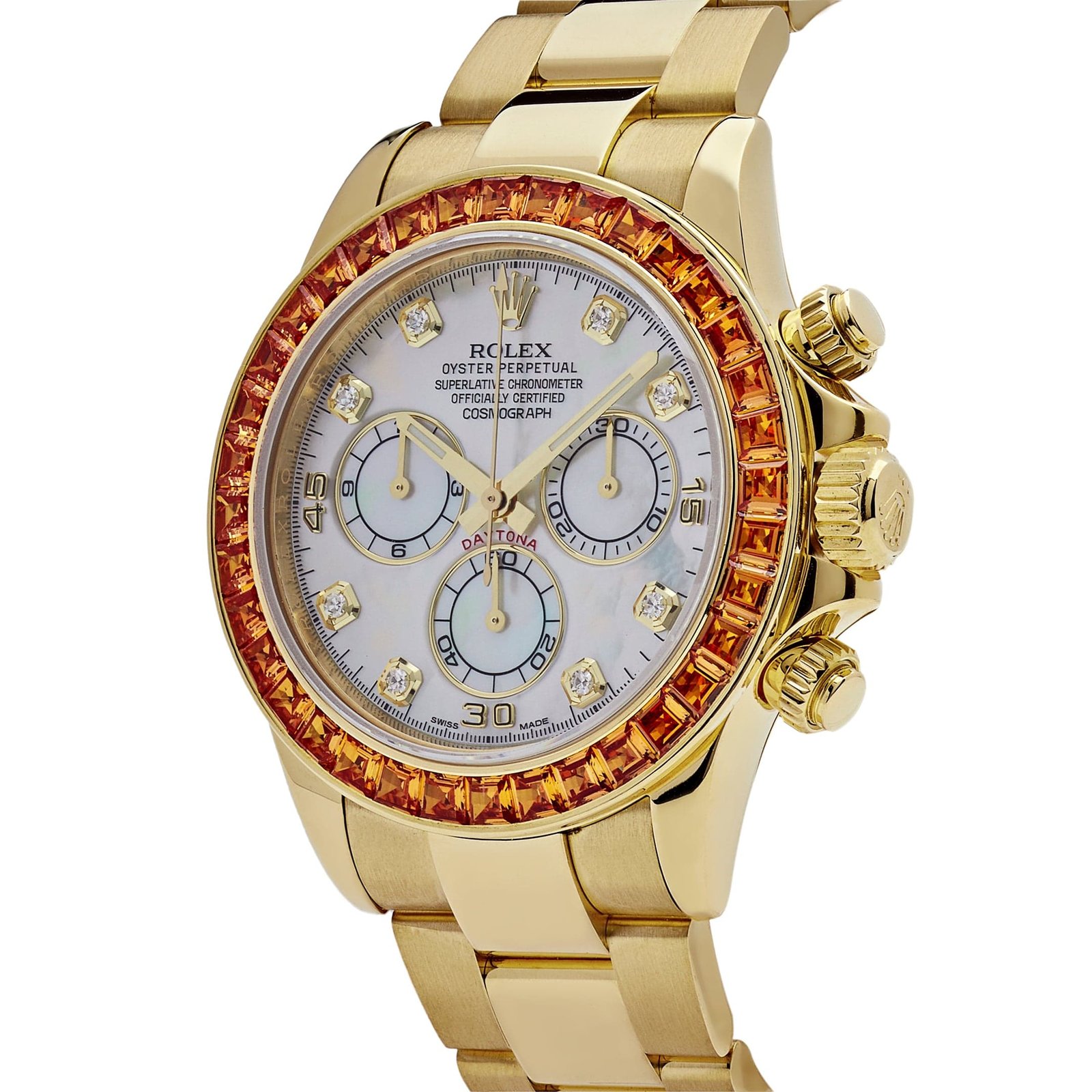 Daytona Yellow Gold Sapphire Bezel Mother Of Pearl Dial 2 Daytona Yellow Gold Sapphire Bezel Mother Of Pearl Dial - Image 2