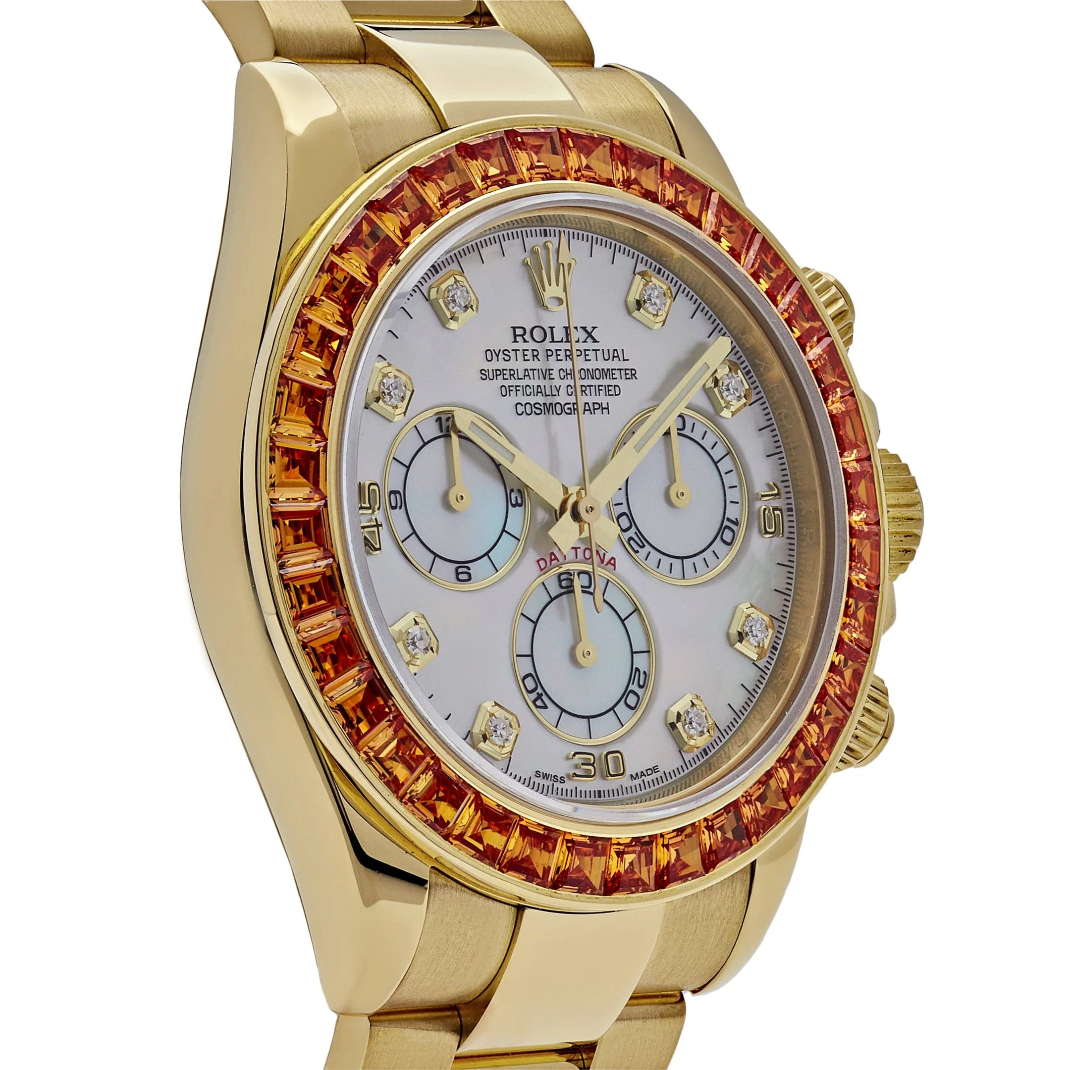Daytona Yellow Gold Sapphire Bezel Mother Of Pearl Dial 3 Daytona Yellow Gold Sapphire Bezel Mother Of Pearl Dial - Image 3